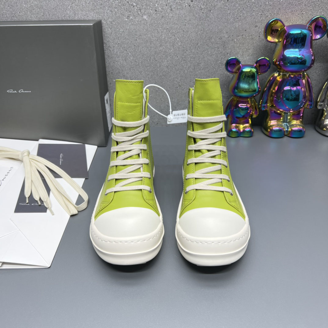 Rick Owens Green High Sneakers - DesignerGu
