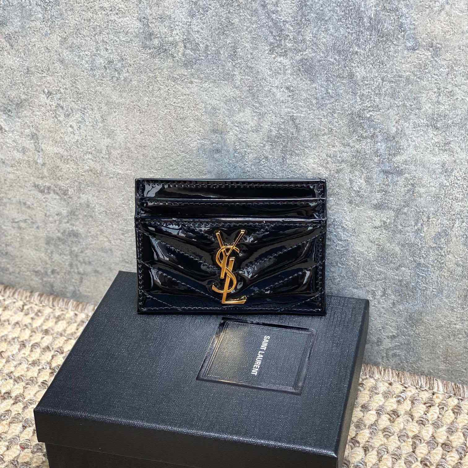 Saint Laurent Cassandre Card Case In Patent Leather - DesignerGu