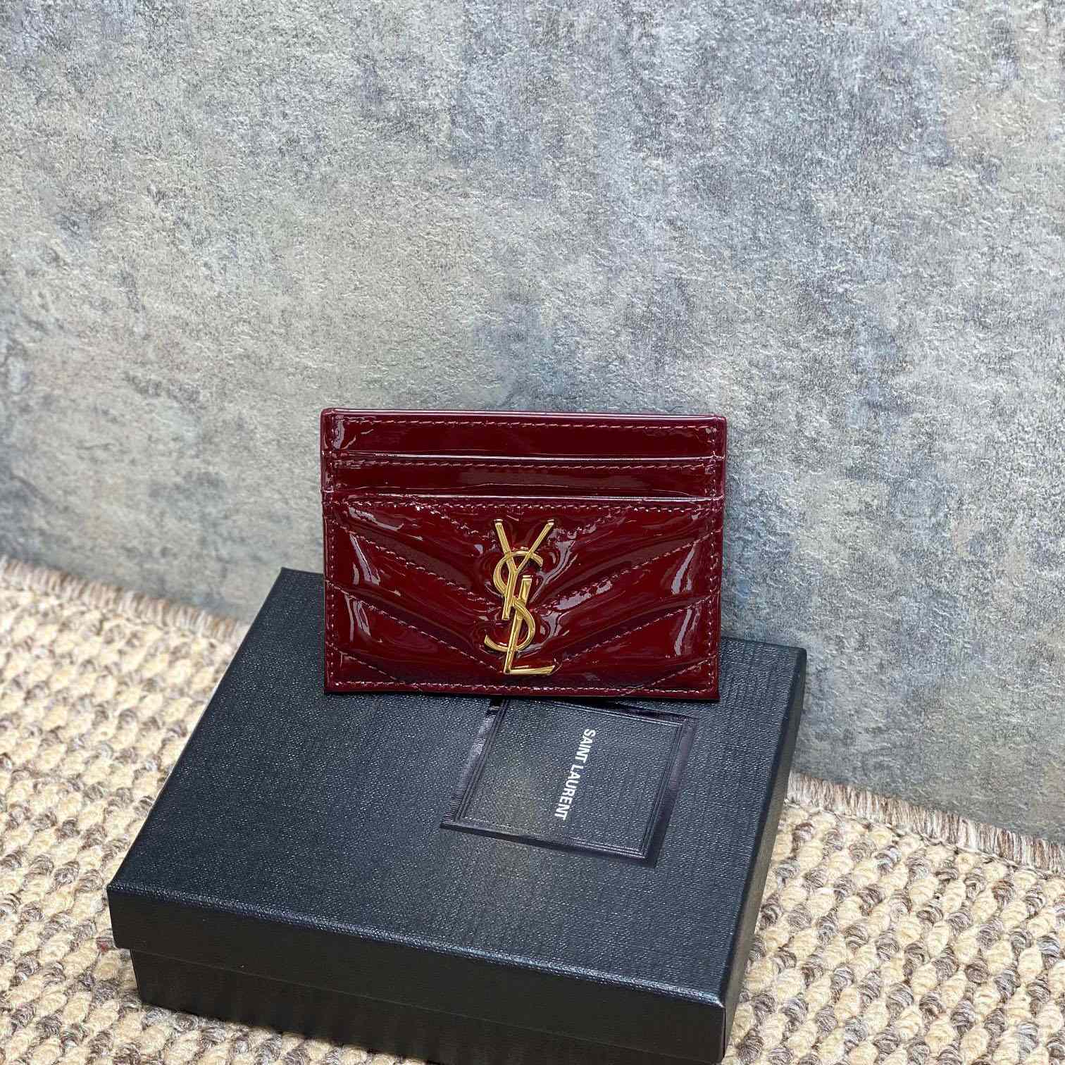 Saint Laurent Cassandre Card Case In Patent Leather - DesignerGu