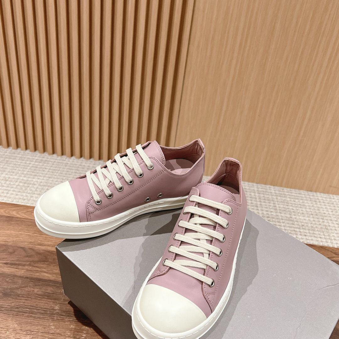 Rick Owens Pink Low Sneakers - DesignerGu