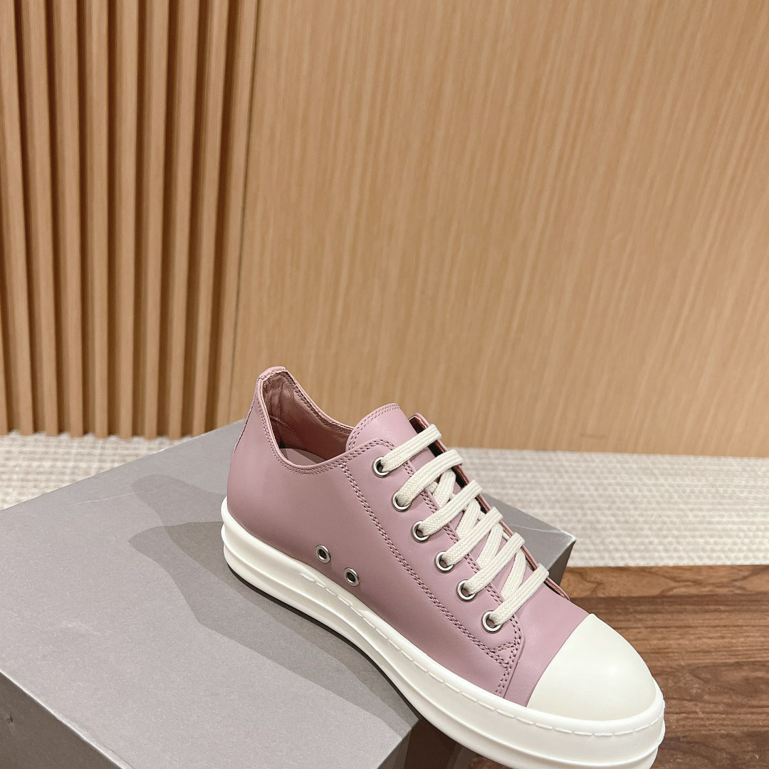 Rick Owens Pink Low Sneakers - DesignerGu