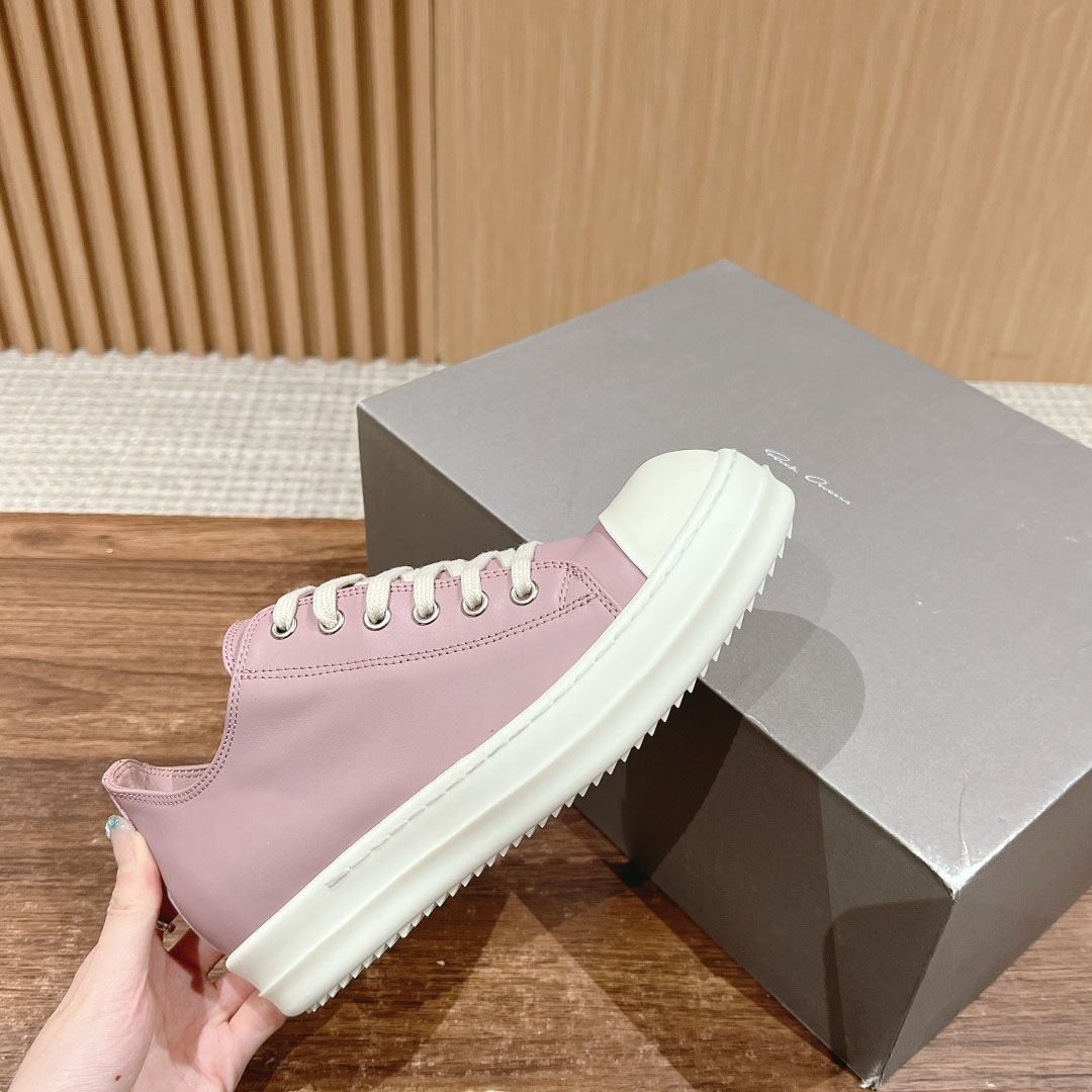 Rick Owens Pink Low Sneakers - DesignerGu