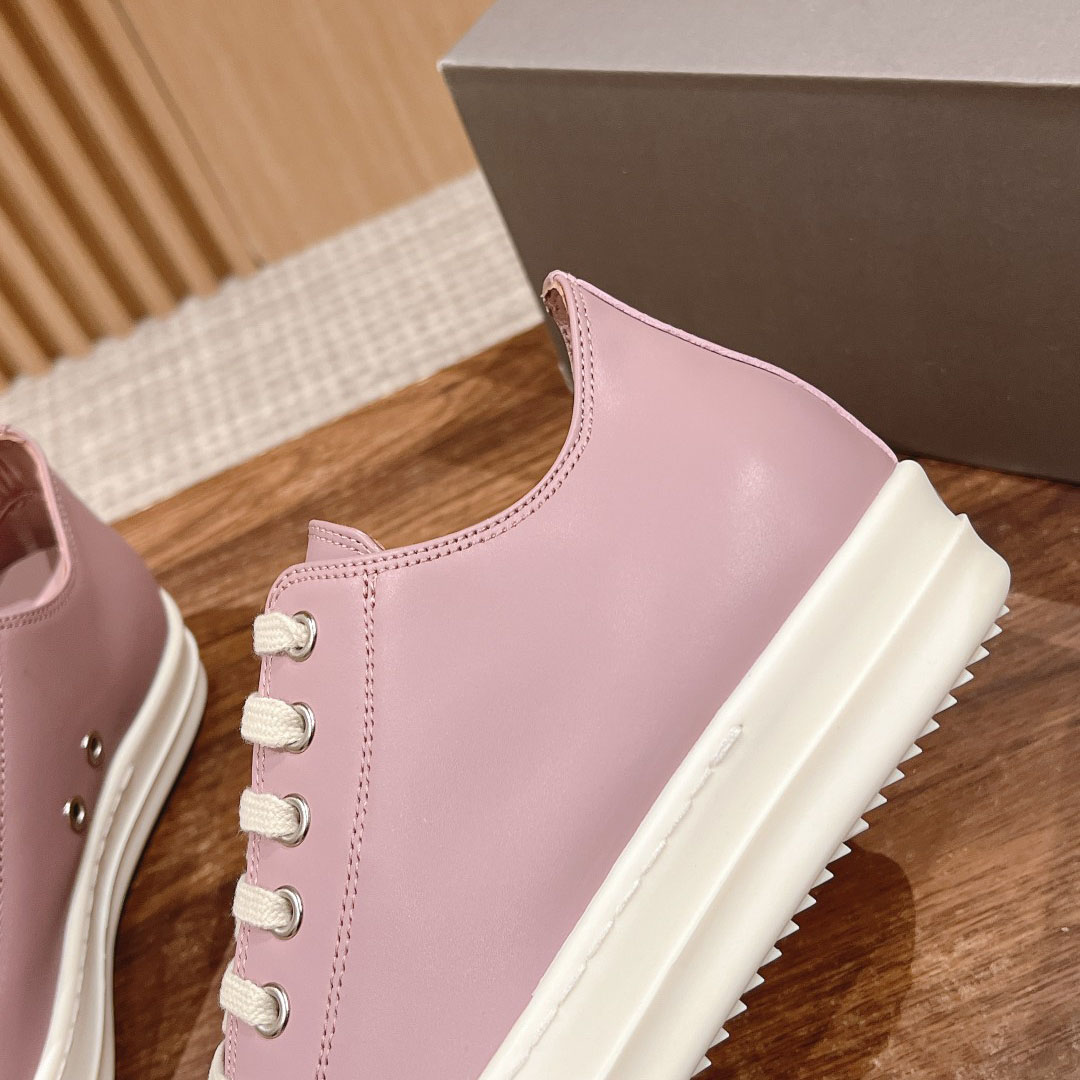 Rick Owens Pink Low Sneakers - DesignerGu