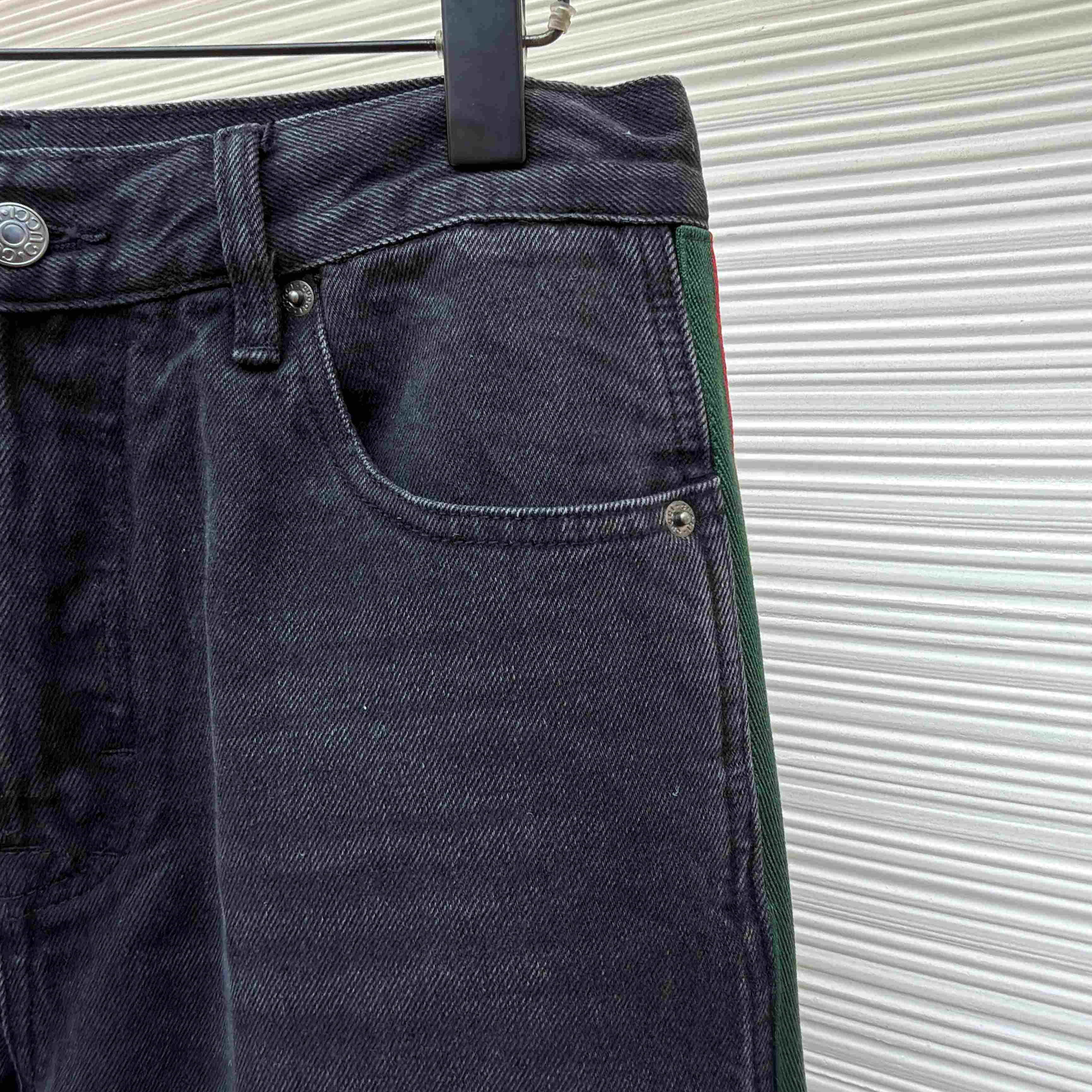 Gucci Cotton Denim Pants With Web Insert - DesignerGu