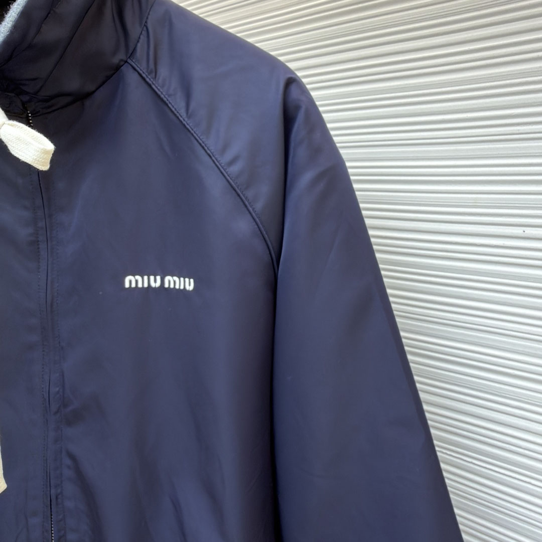 Miu Miu Technical Gazar And Fleece Bomber Jacket - DesignerGu
