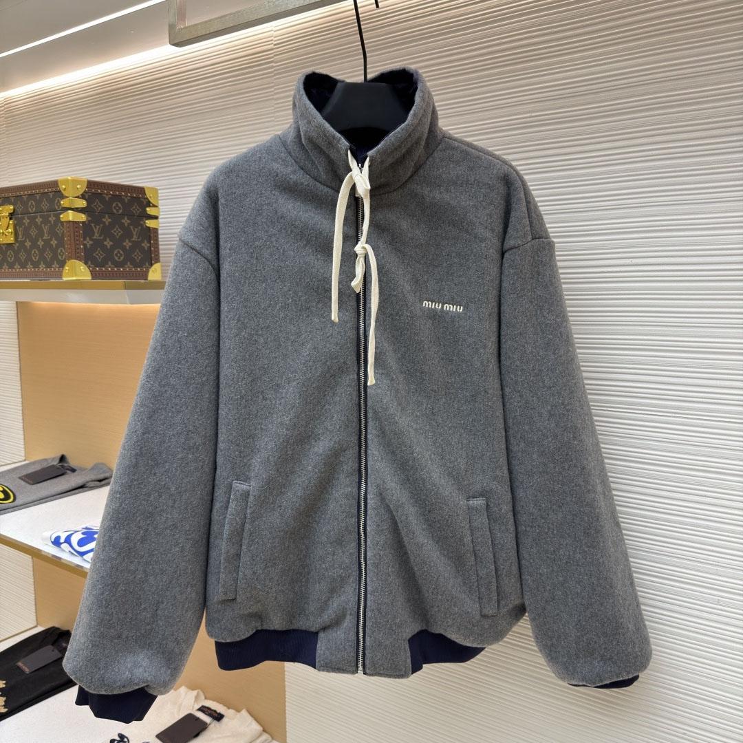 Miu Miu Technical Gazar And Fleece Bomber Jacket - DesignerGu