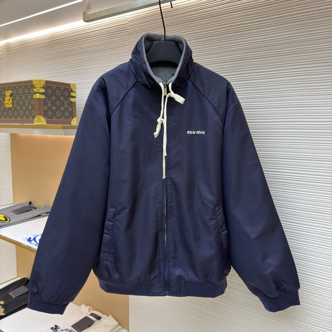 Miu Miu Technical Gazar And Fleece Bomber Jacket - DesignerGu