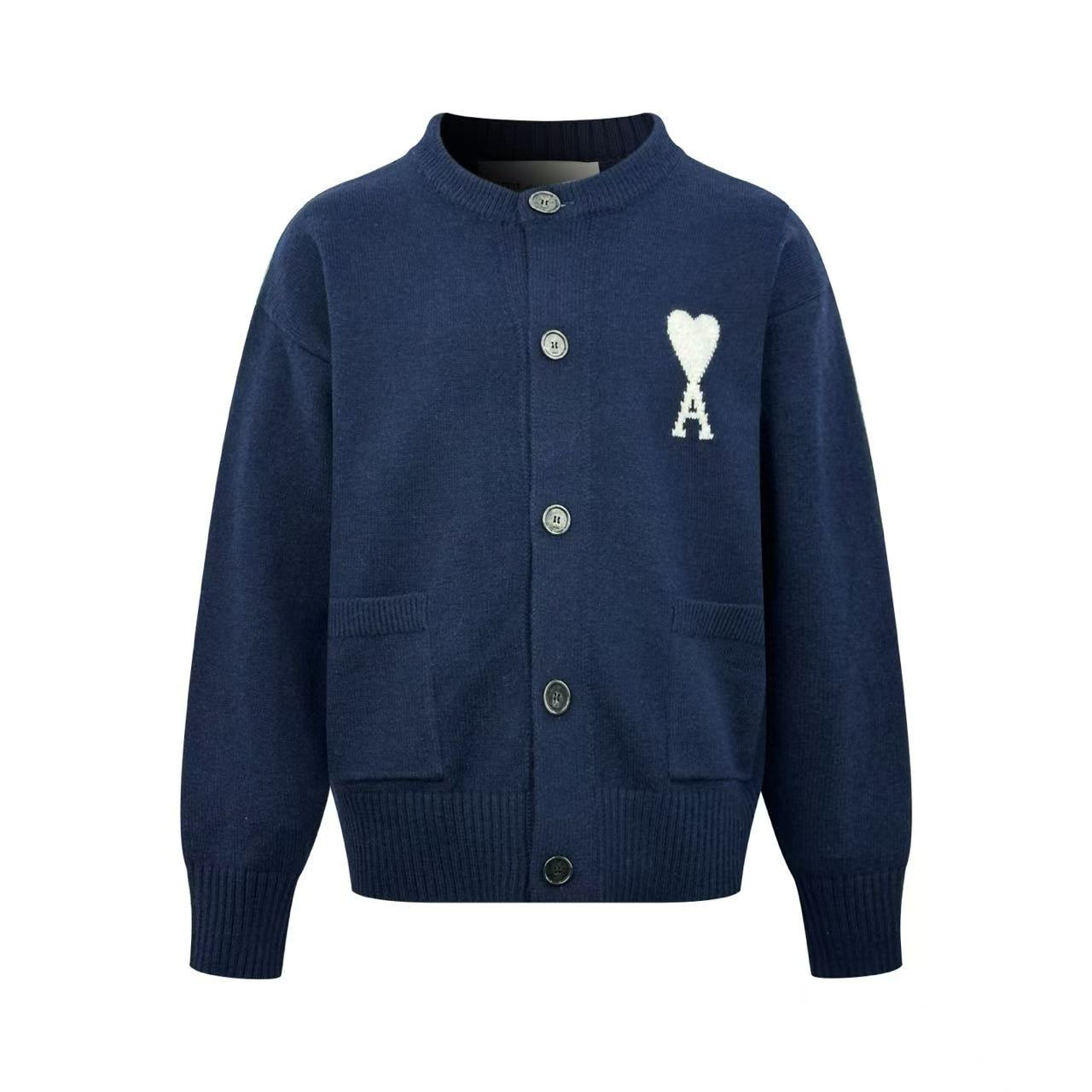 AMI Paris Ami De Coeur Wool Cardigan - DesignerGu