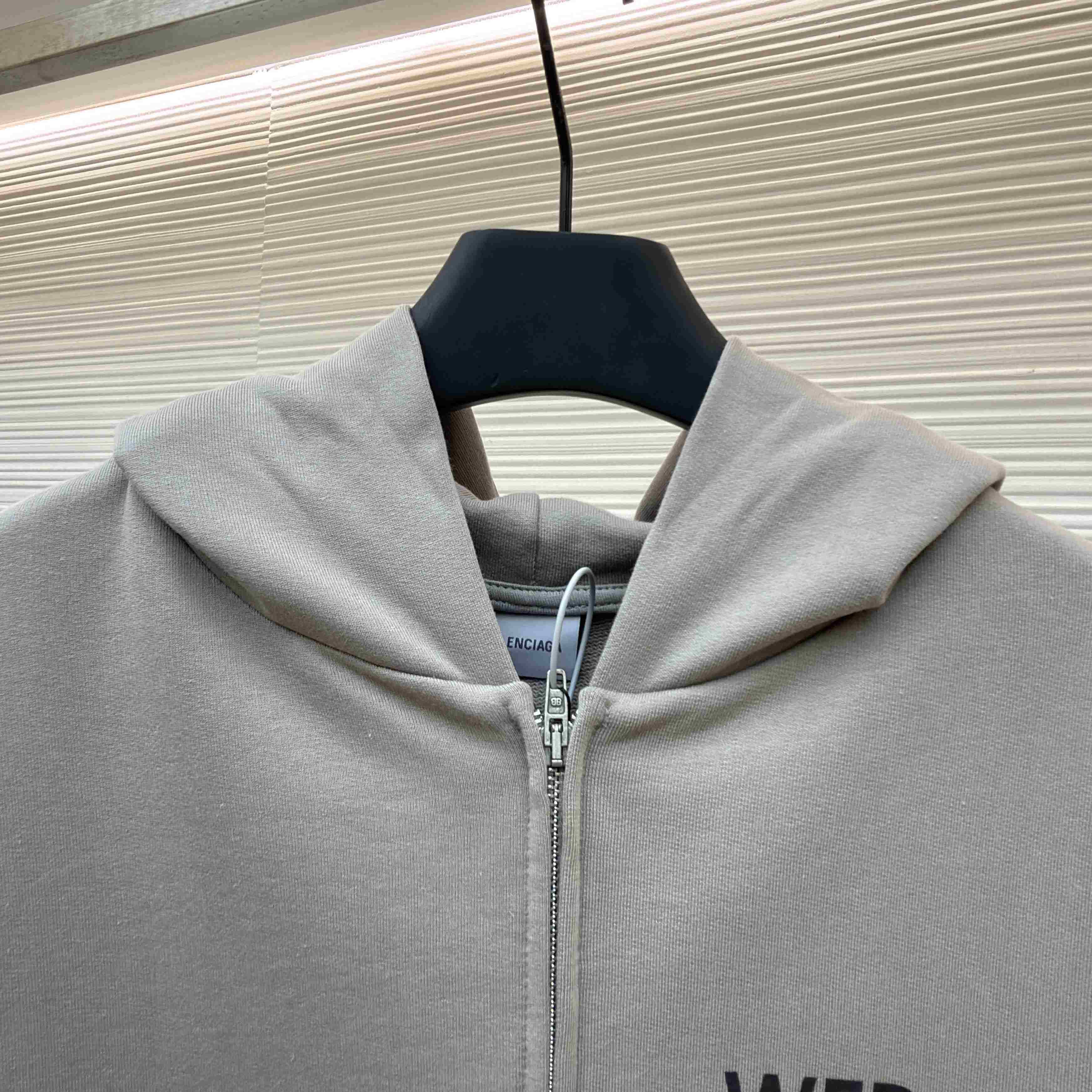 Balenciaga Wfp Regular Zip-up Hoodie In Balenciaga Grey - DesignerGu