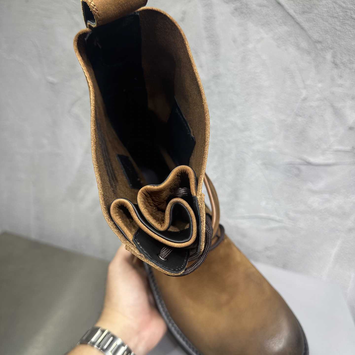 Balenciaga Venom Lace-Up Bootie In Brown - DesignerGu