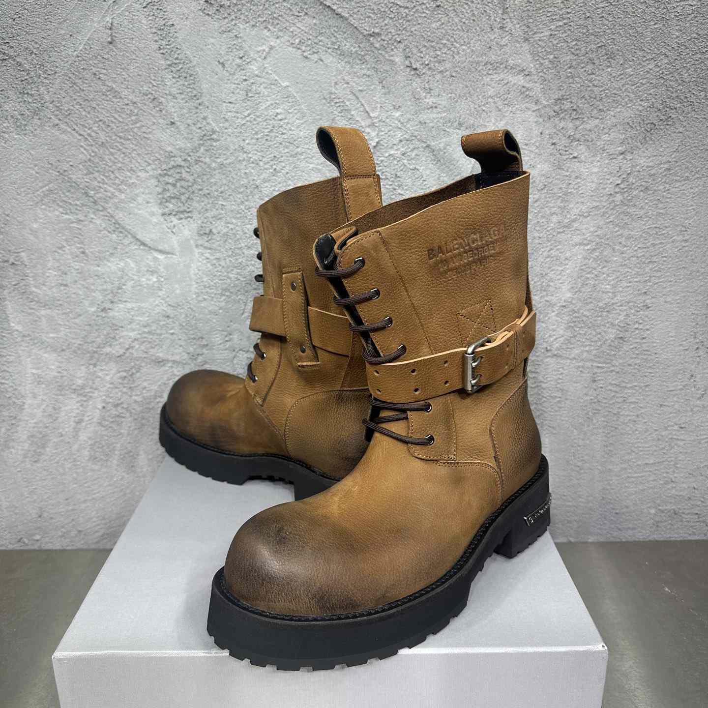 Balenciaga Venom Lace-Up Bootie In Brown - DesignerGu