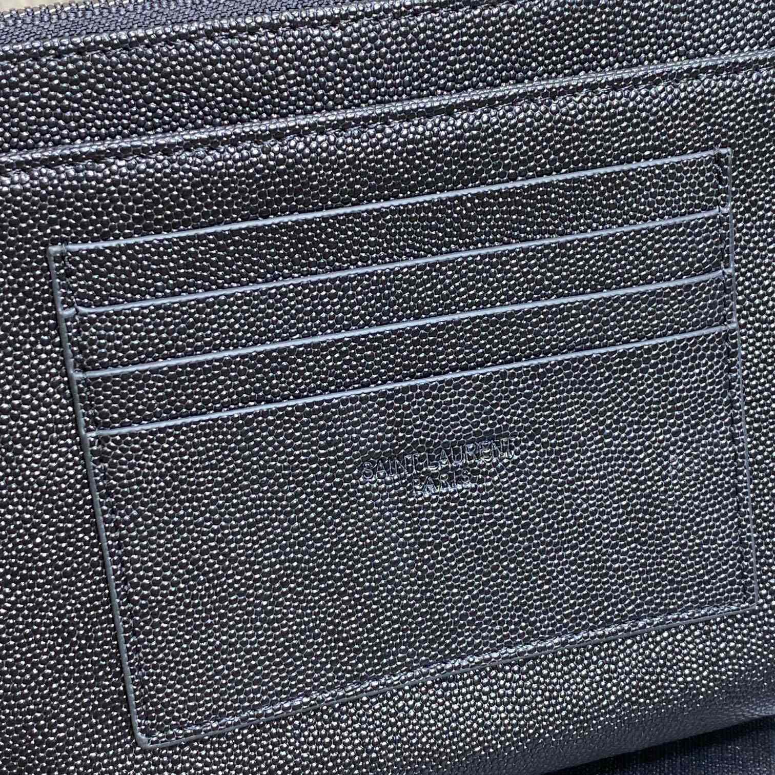 Saint Laurent Monogram Large Bill Pouch In Grained Leather - DesignerGu
