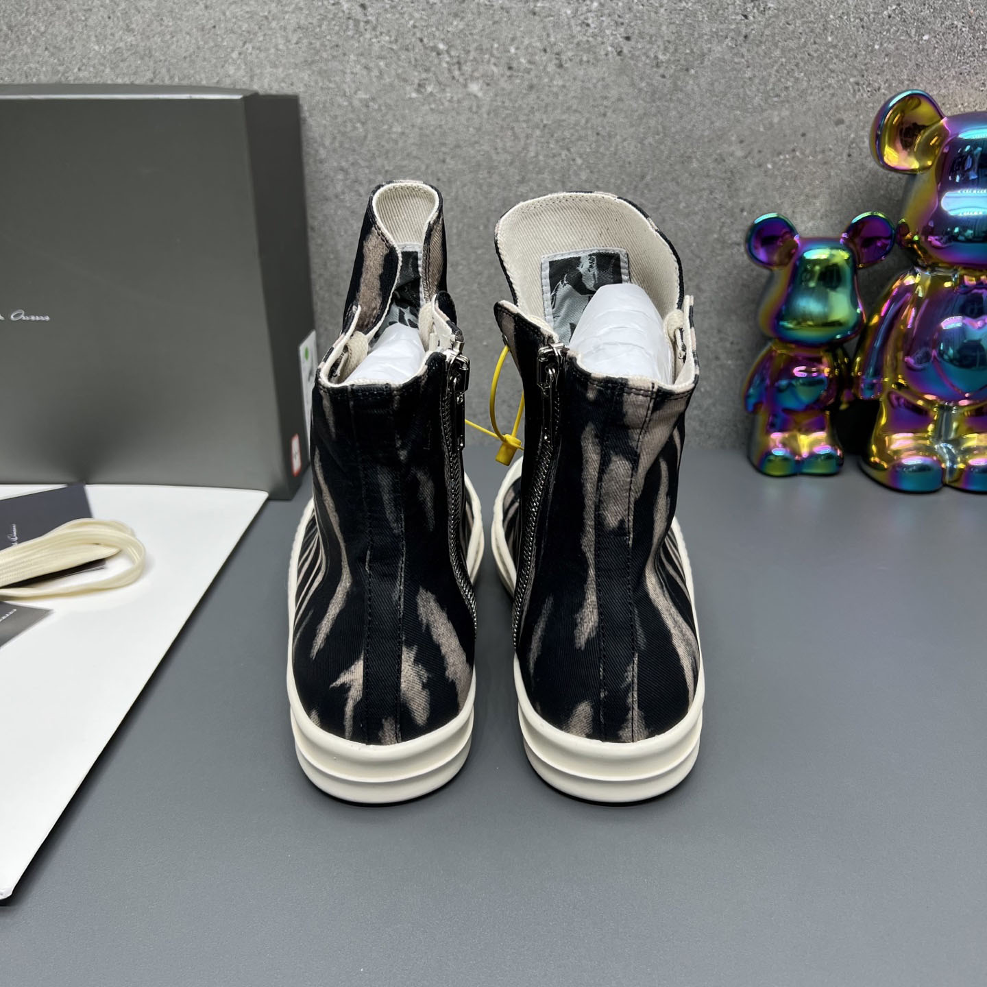 Rick Owens High Sneakers 'Black Terra Sun Denim' - DesignerGu