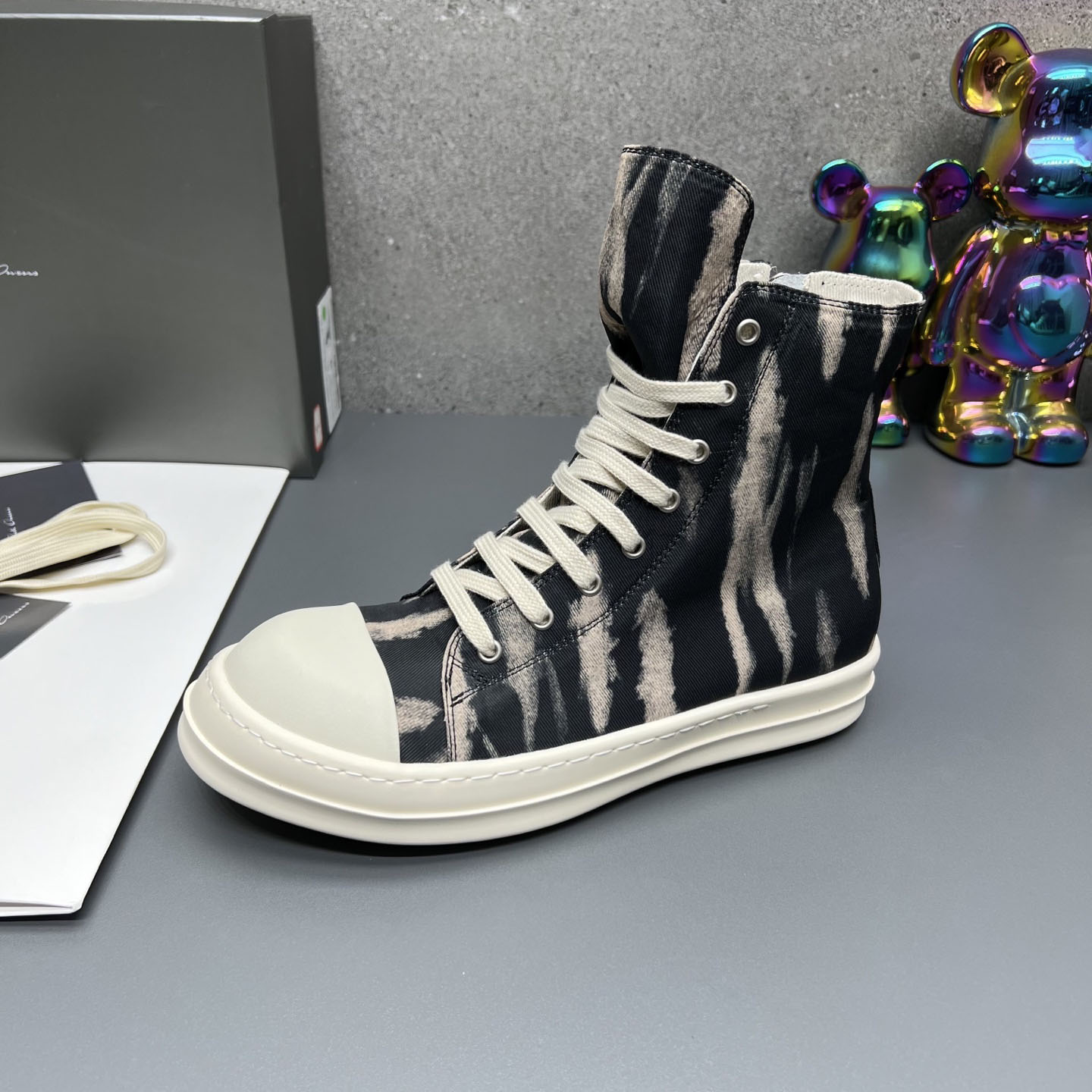 Rick Owens High Sneakers 'Black Terra Sun Denim' - DesignerGu