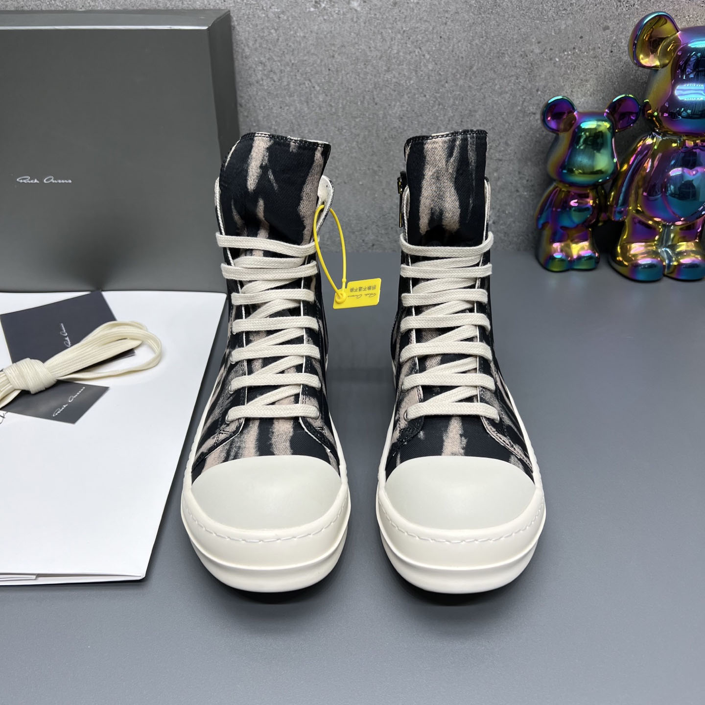 Rick Owens High Sneakers 'Black Terra Sun Denim' - DesignerGu