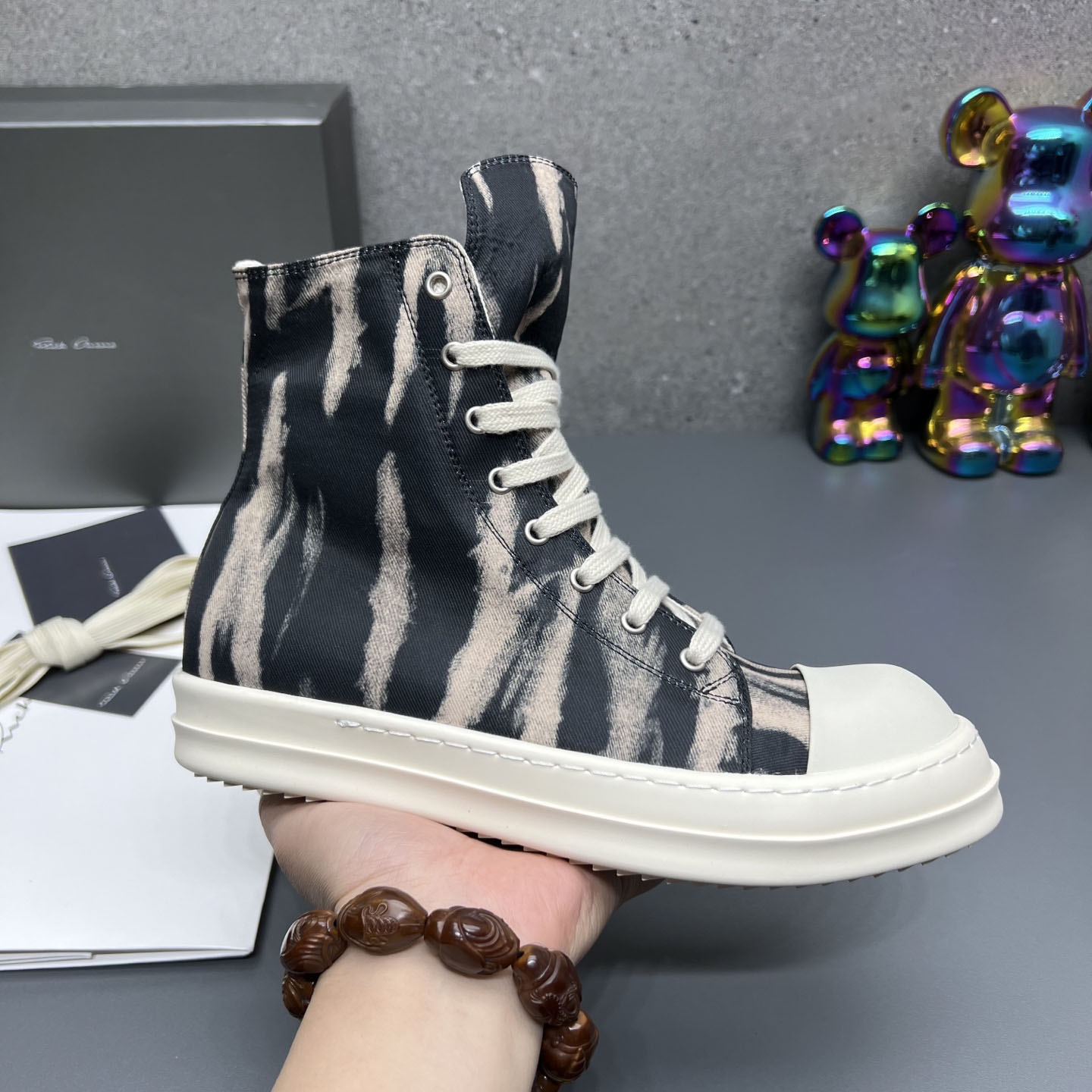 Rick Owens High Sneakers 'Black Terra Sun Denim' - DesignerGu