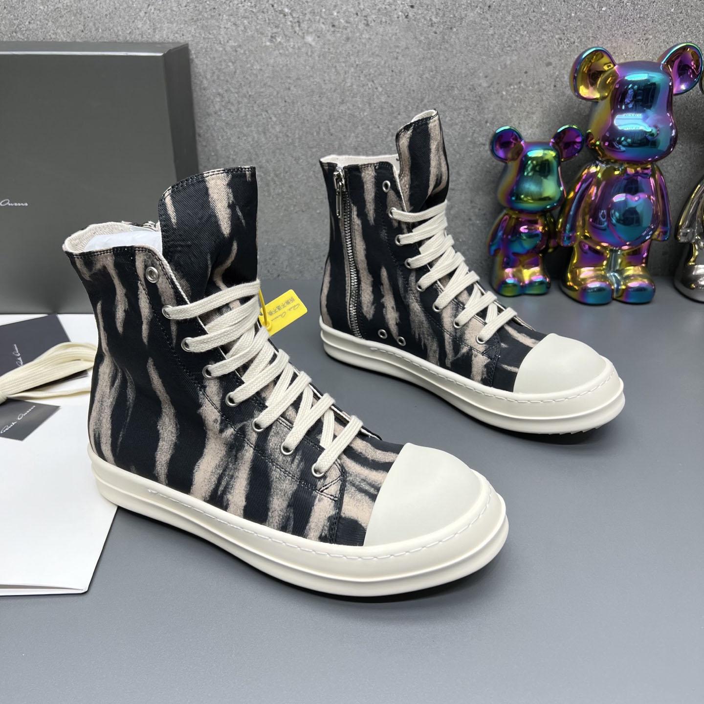 Rick Owens High Sneakers 'Black Terra Sun Denim' - DesignerGu