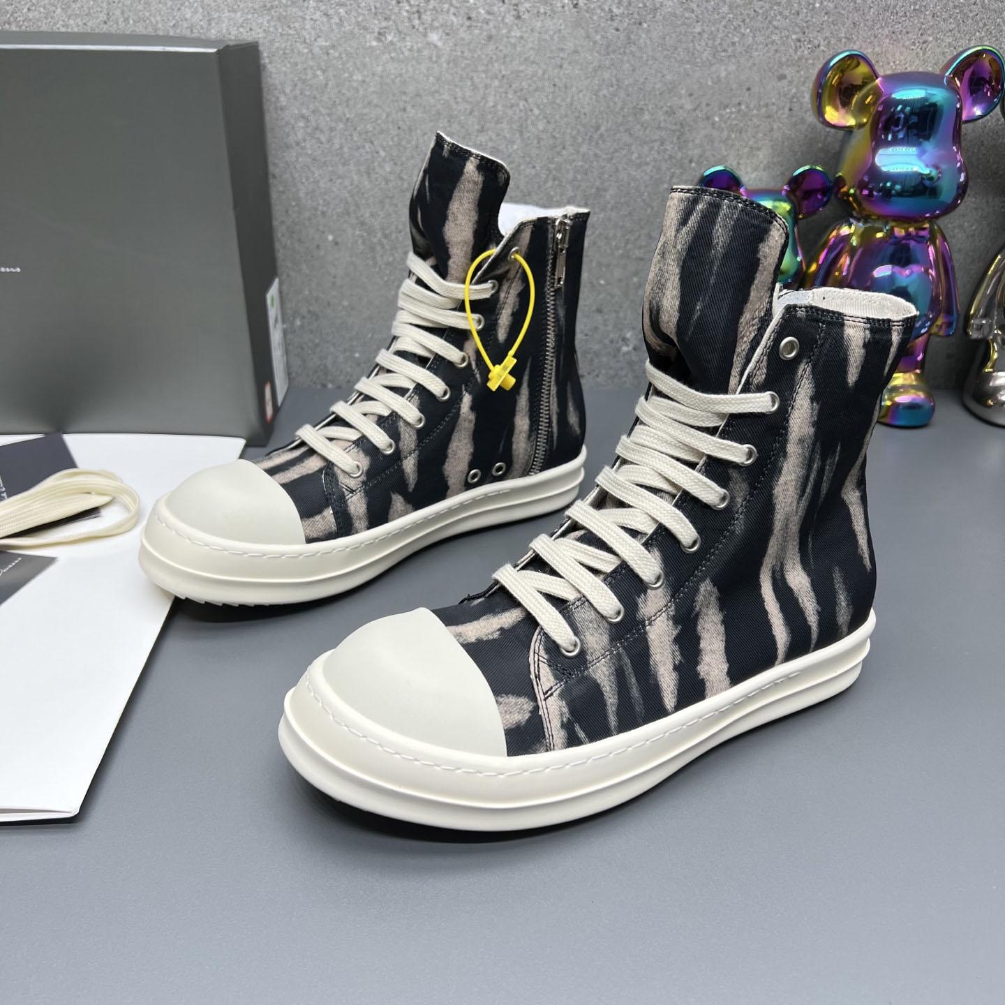 Rick Owens High Sneakers 'Black Terra Sun Denim' - DesignerGu