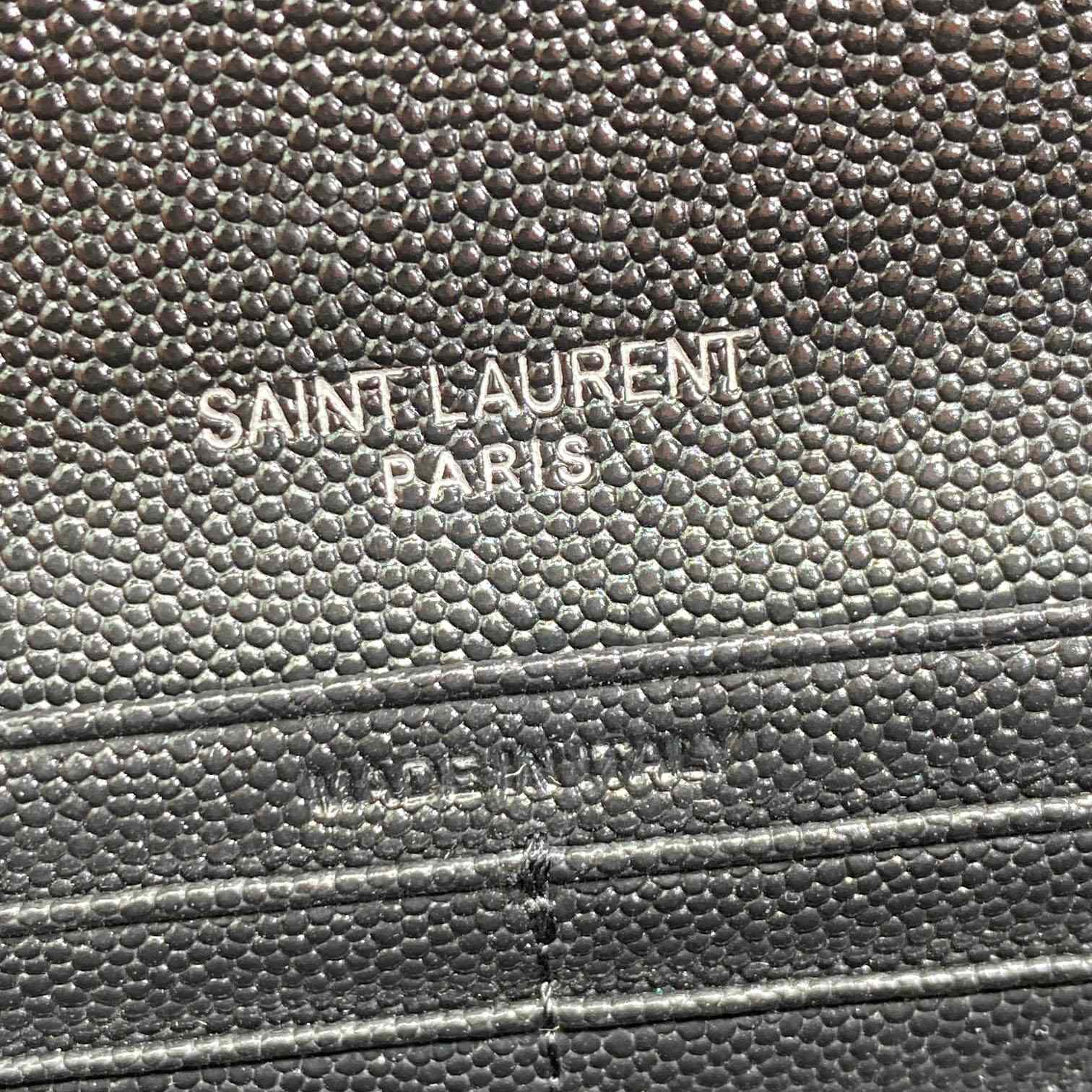 Saint Laurent Cassandre YSL Monogram Large Flap Wallet In Grained Leather - DesignerGu