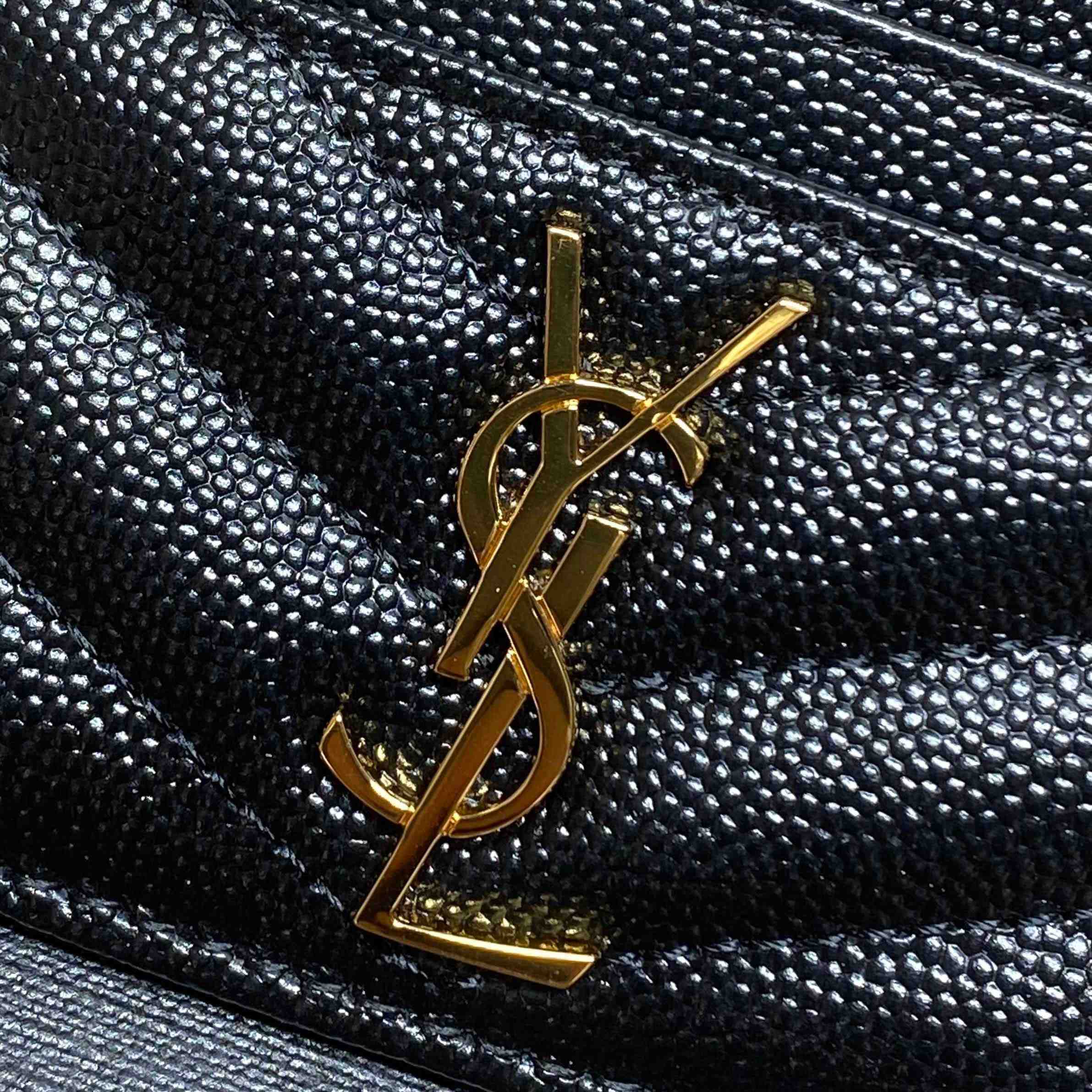 Saint Laurent Cassandre Matelasse Card Case In Grain Dde Poudre Leather - DesignerGu
