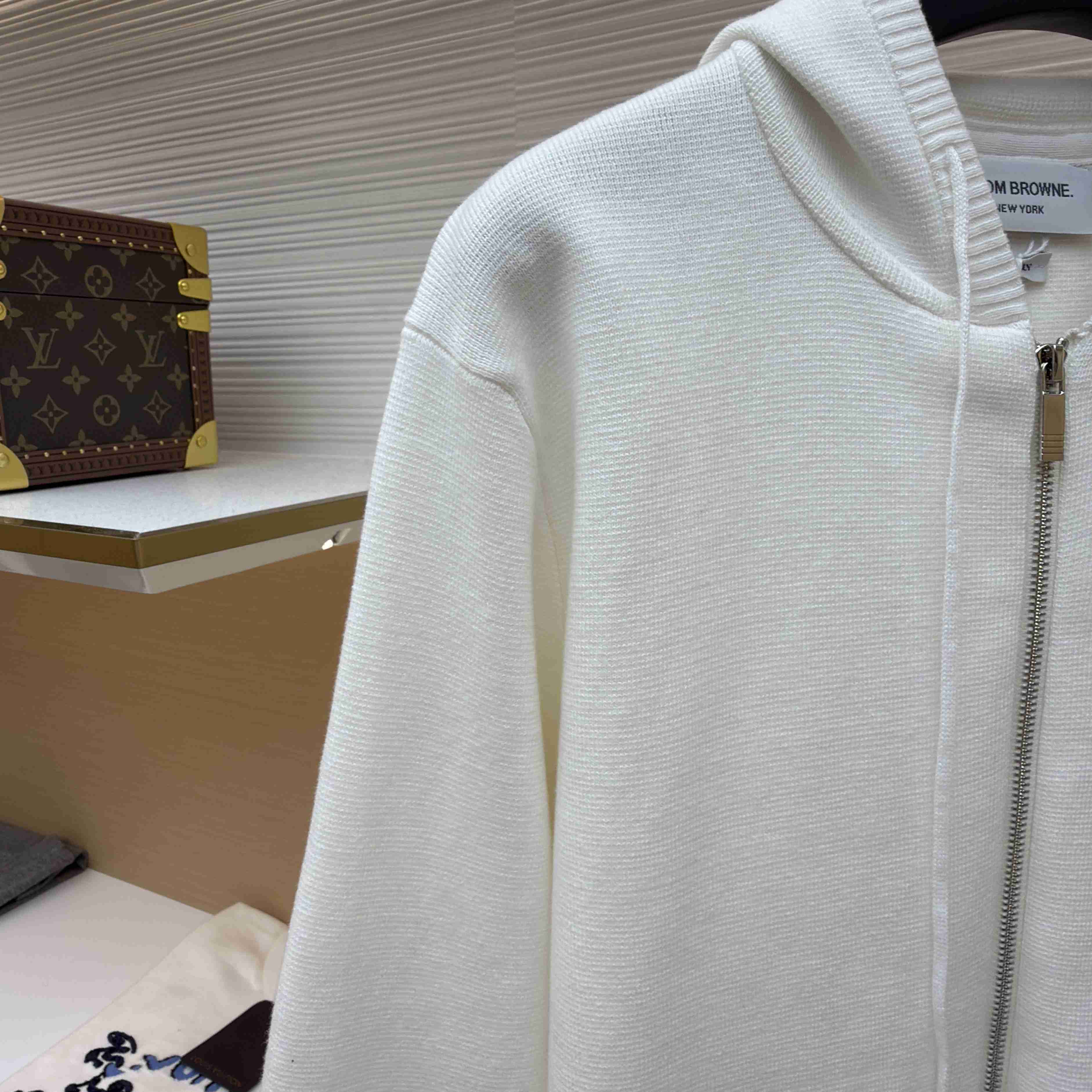 Thom Browne Cotton Ottoman 4-BAR Zip Hoodie - DesignerGu