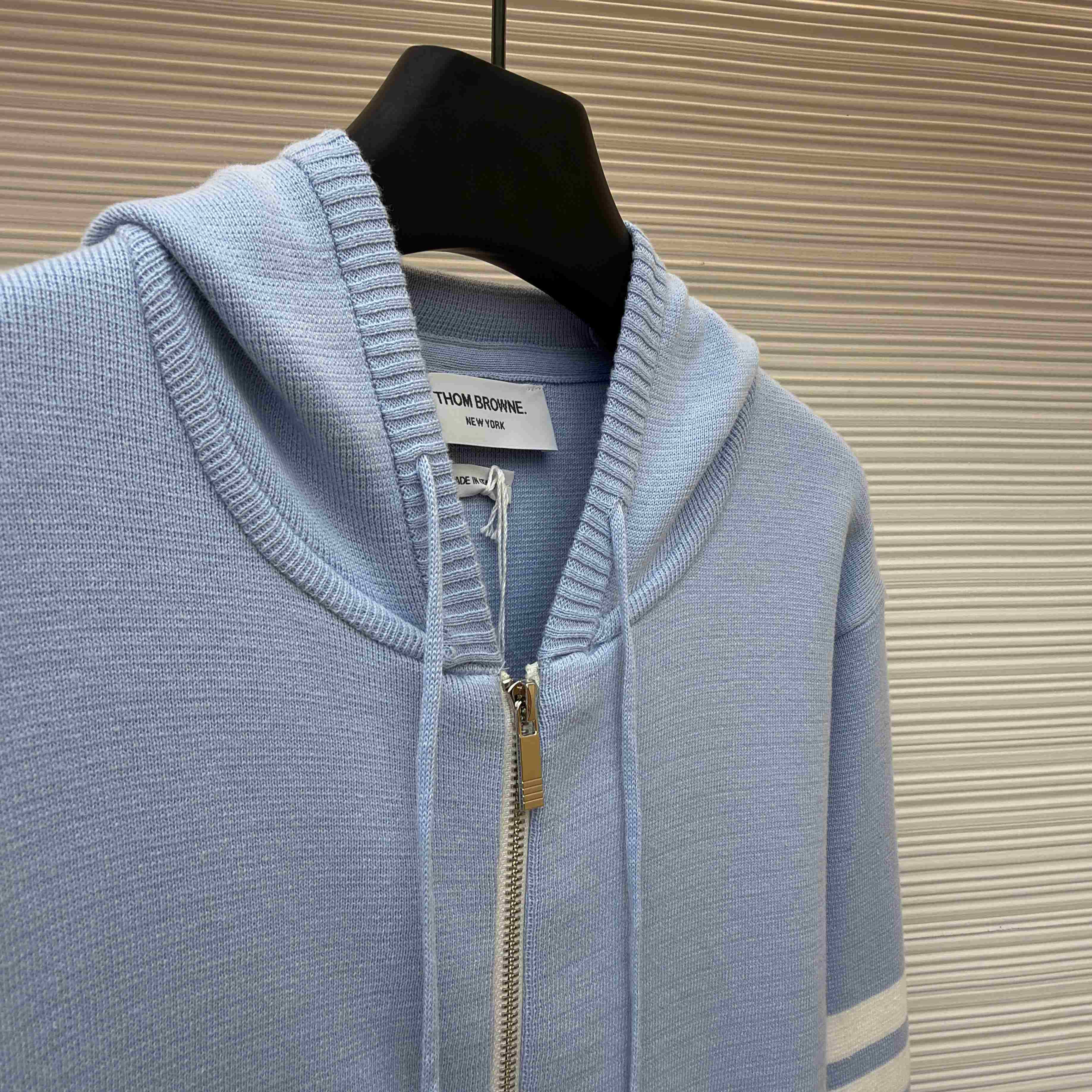 Thom Browne Cotton Ottoman 4-BAR Zip Hoodie - DesignerGu