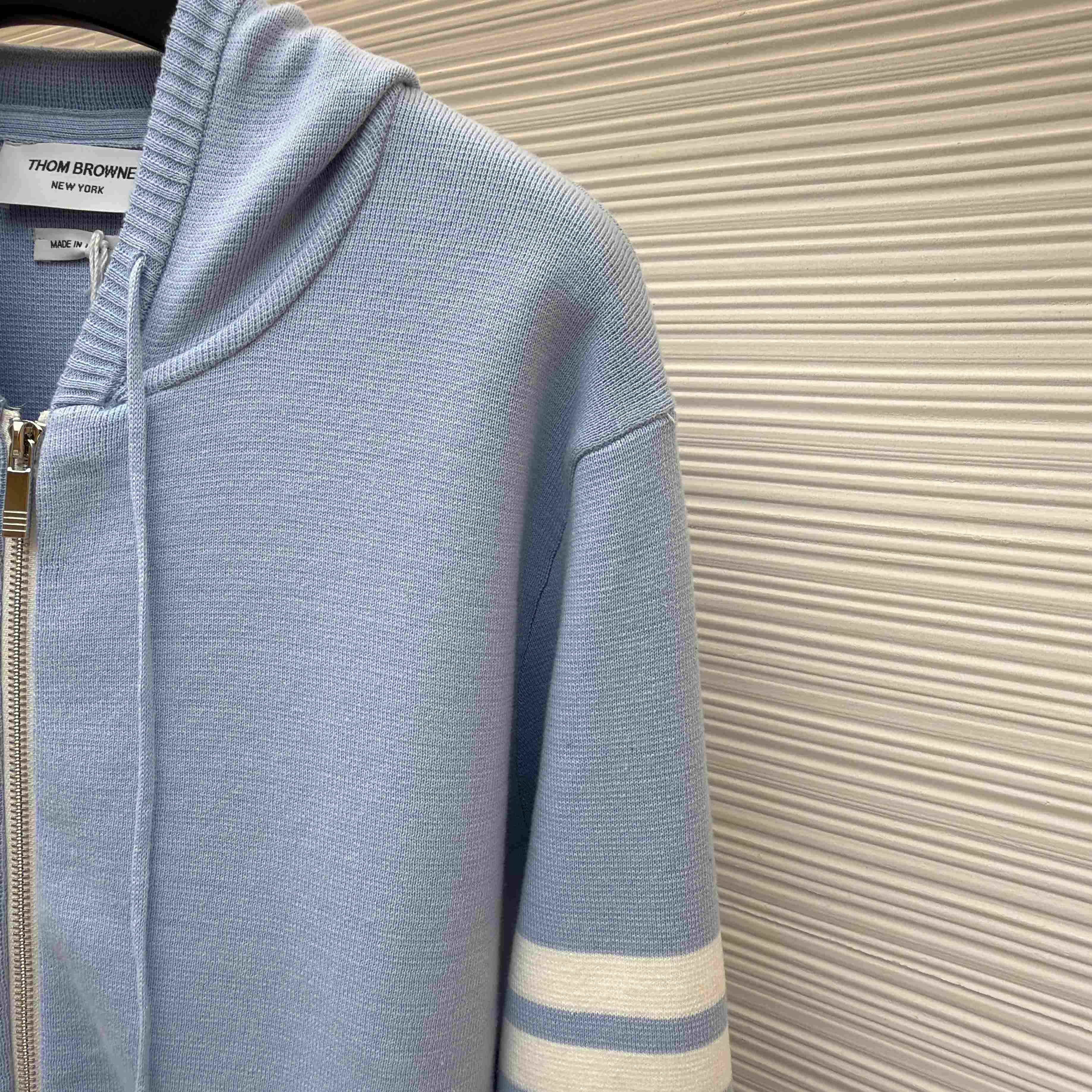 Thom Browne Cotton Ottoman 4-BAR Zip Hoodie - DesignerGu