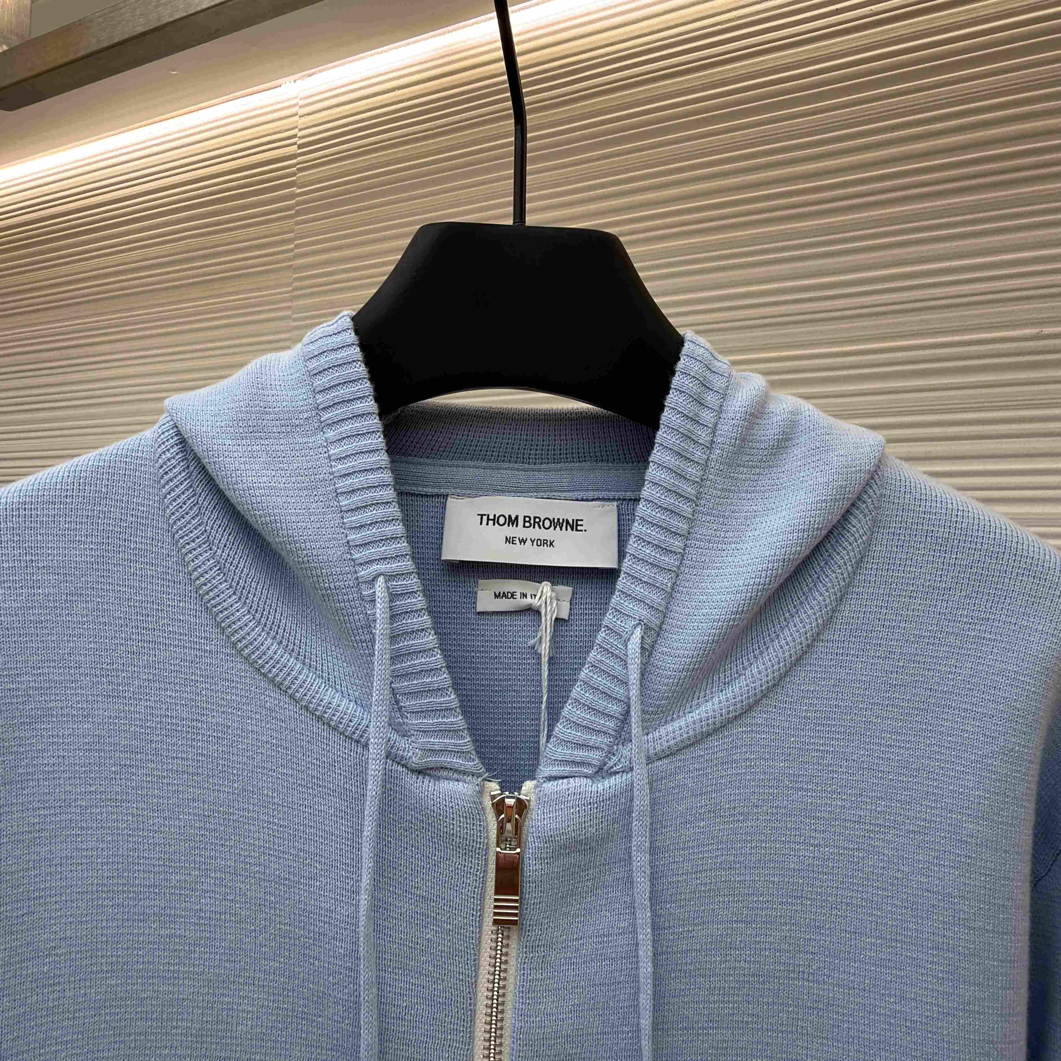 Thom Browne Cotton Ottoman 4-BAR Zip Hoodie - DesignerGu
