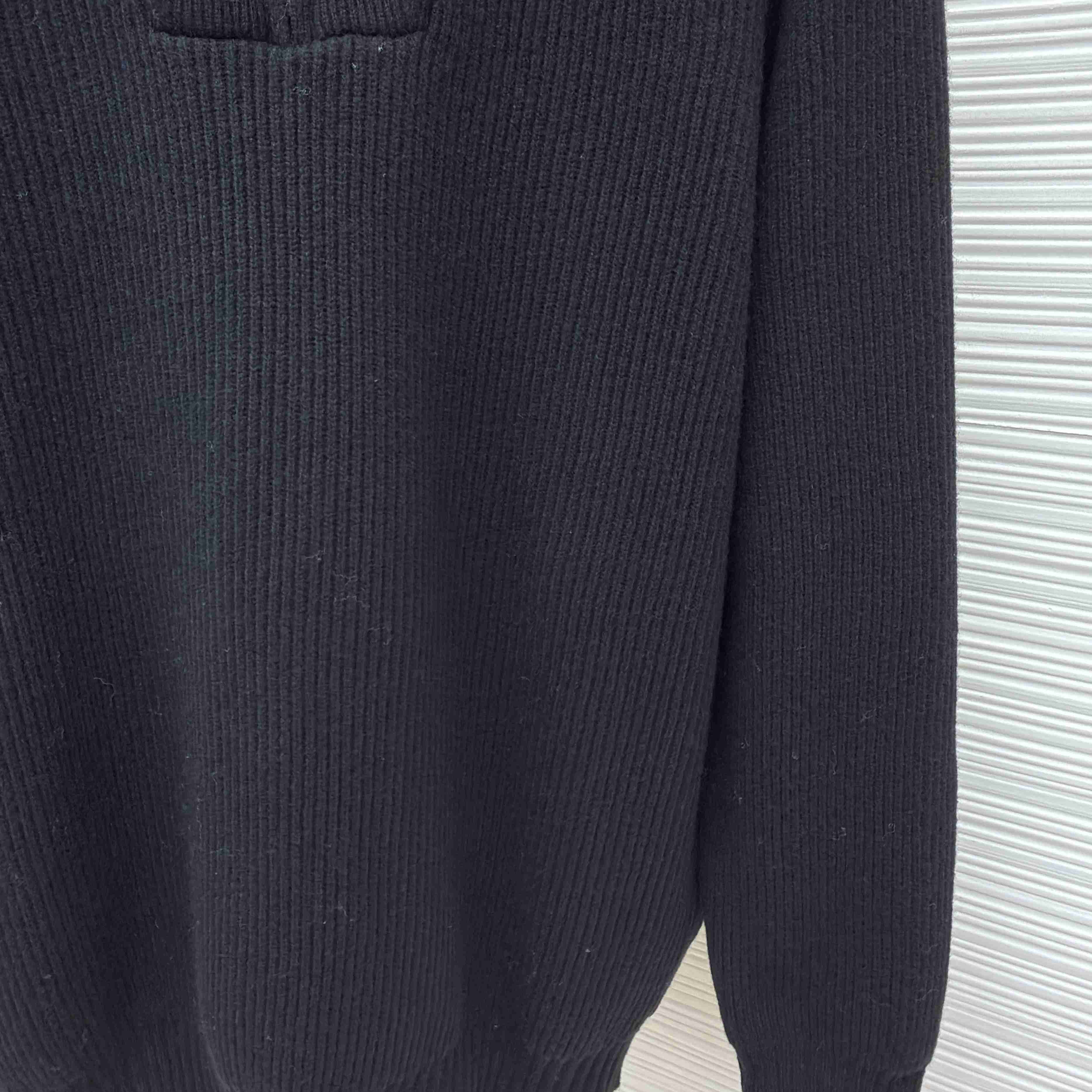 Saint Laurent Half-Zip Sweater In Rib-Knit Wool - DesignerGu