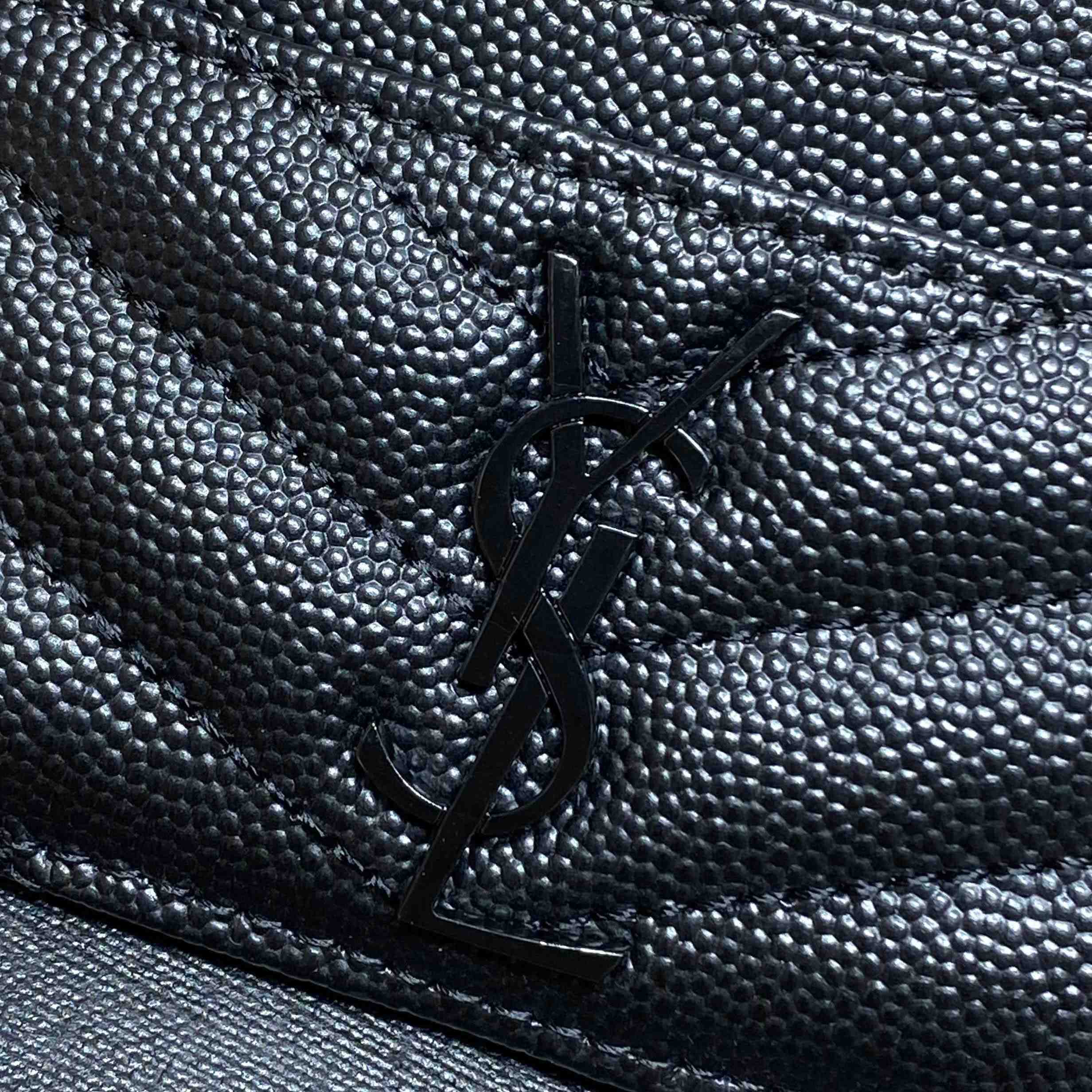 Saint Laurent Cassandre Matelasse Card Case In Grain Dde Poudre Leather - DesignerGu