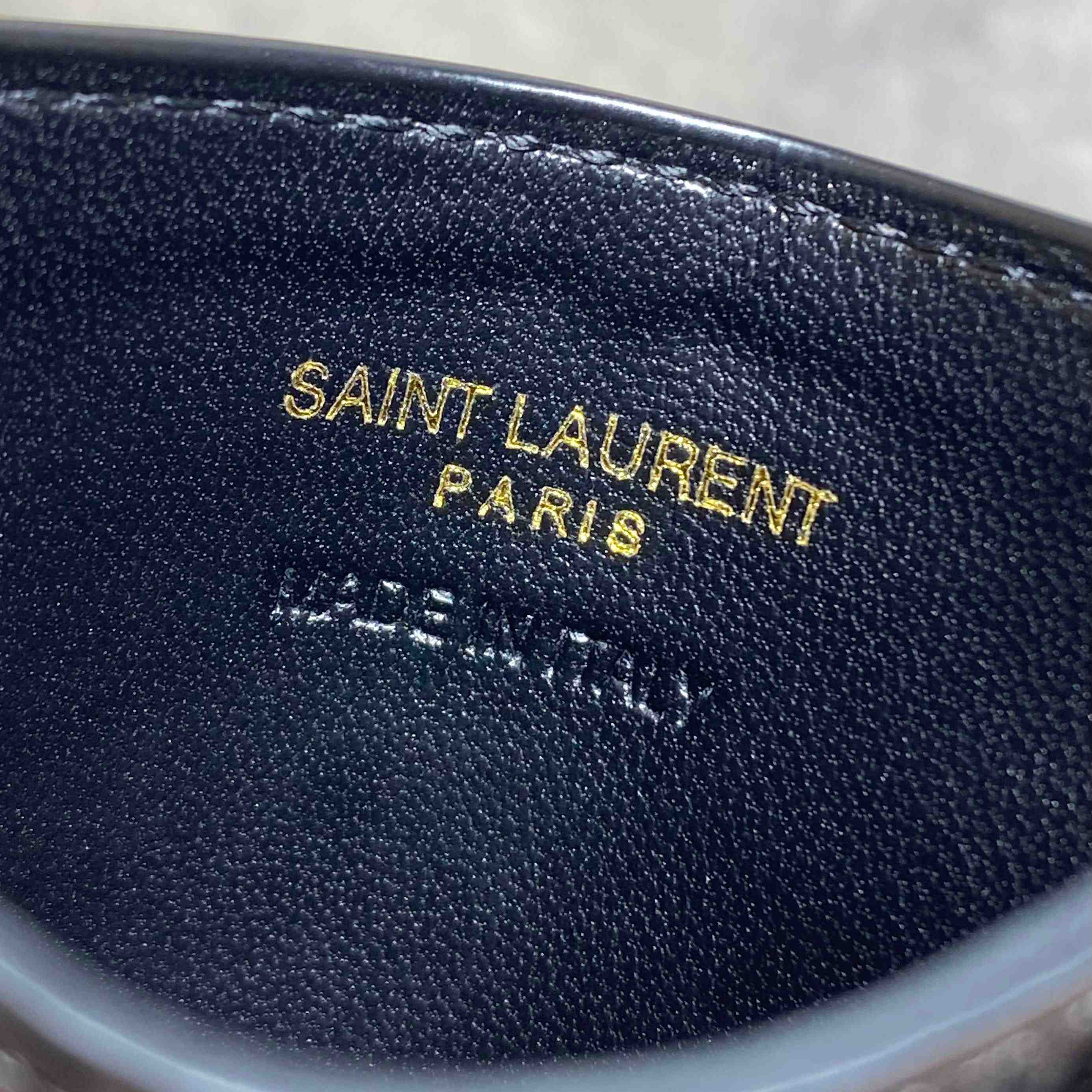 Saint Laurent Cassandre Card Case In Crocodile-Embossed Shiny Leather - DesignerGu