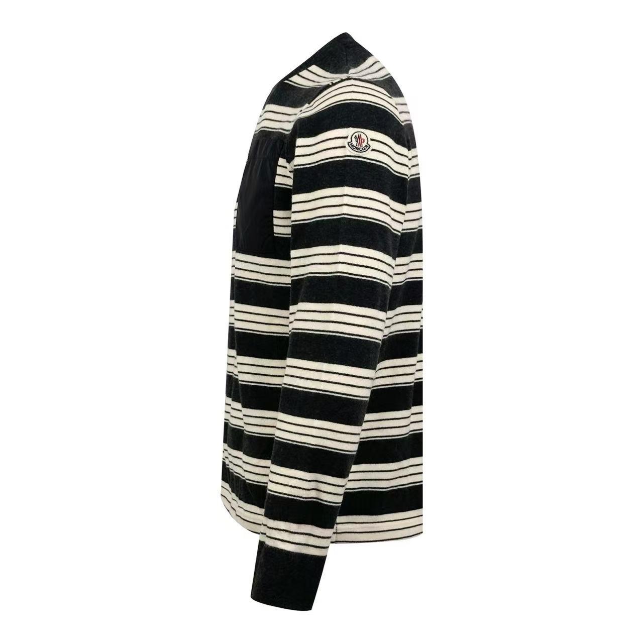 Moncler Stripe Patch-Pocket Long-Sleeve T-Shirt - DesignerGu