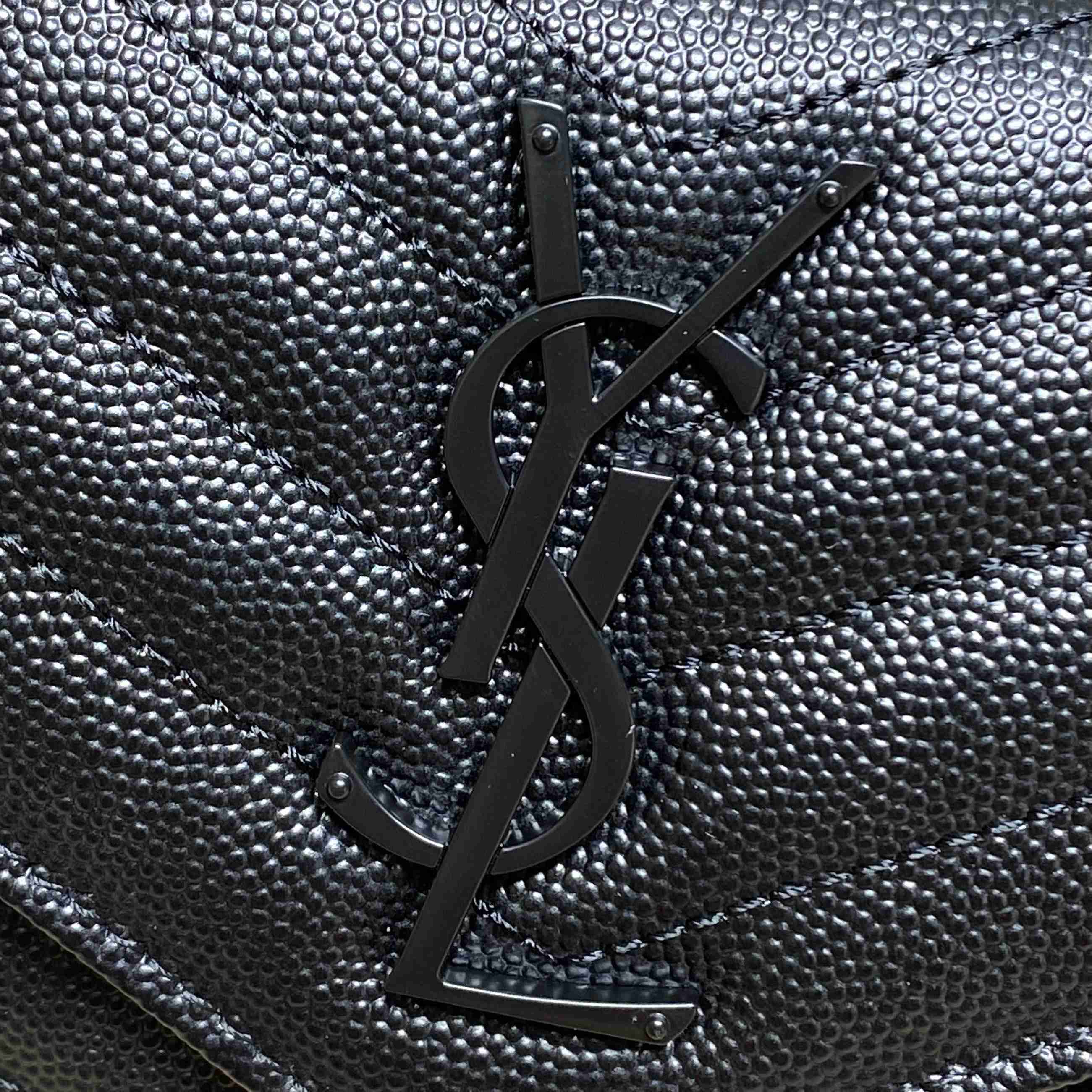 Saint Laurent Cassandre YSL Monogram Large Flap Wallet In Grained Leather - DesignerGu