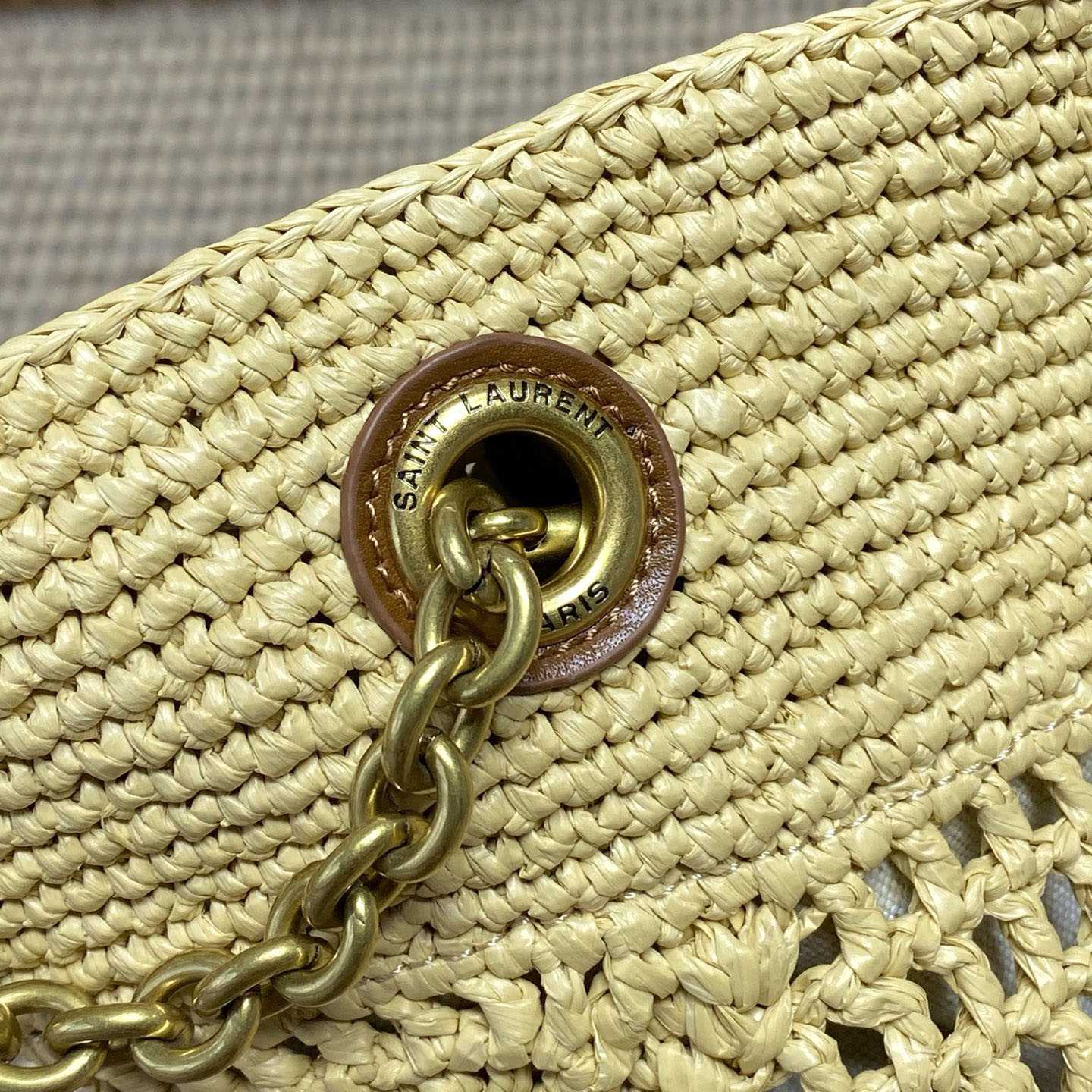 Saint Laurent Jamie Shopping In Raffia - DesignerGu