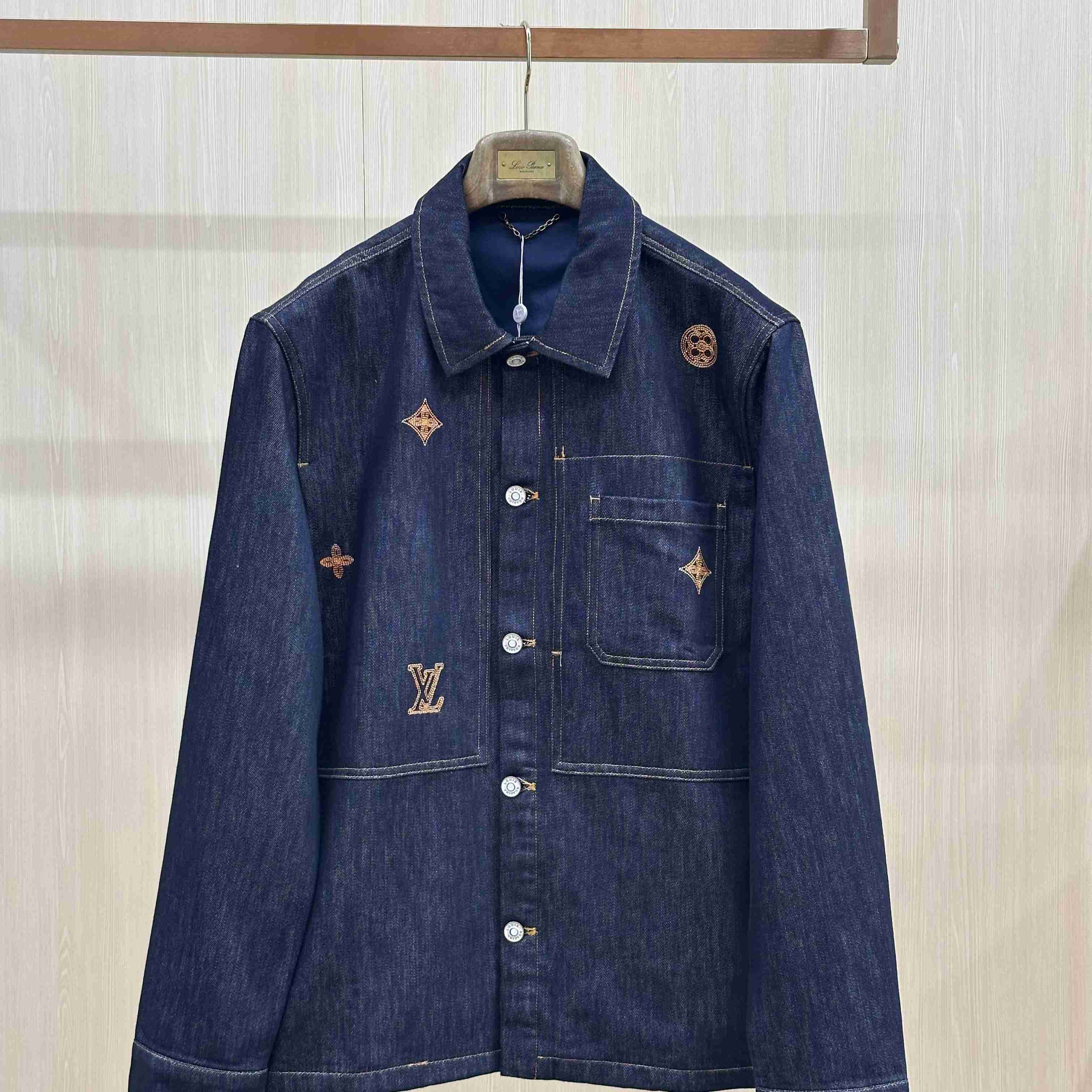 Louis Vuitton Embroidered Signature Denim Overshirt 1AKM0F - DesignerGu