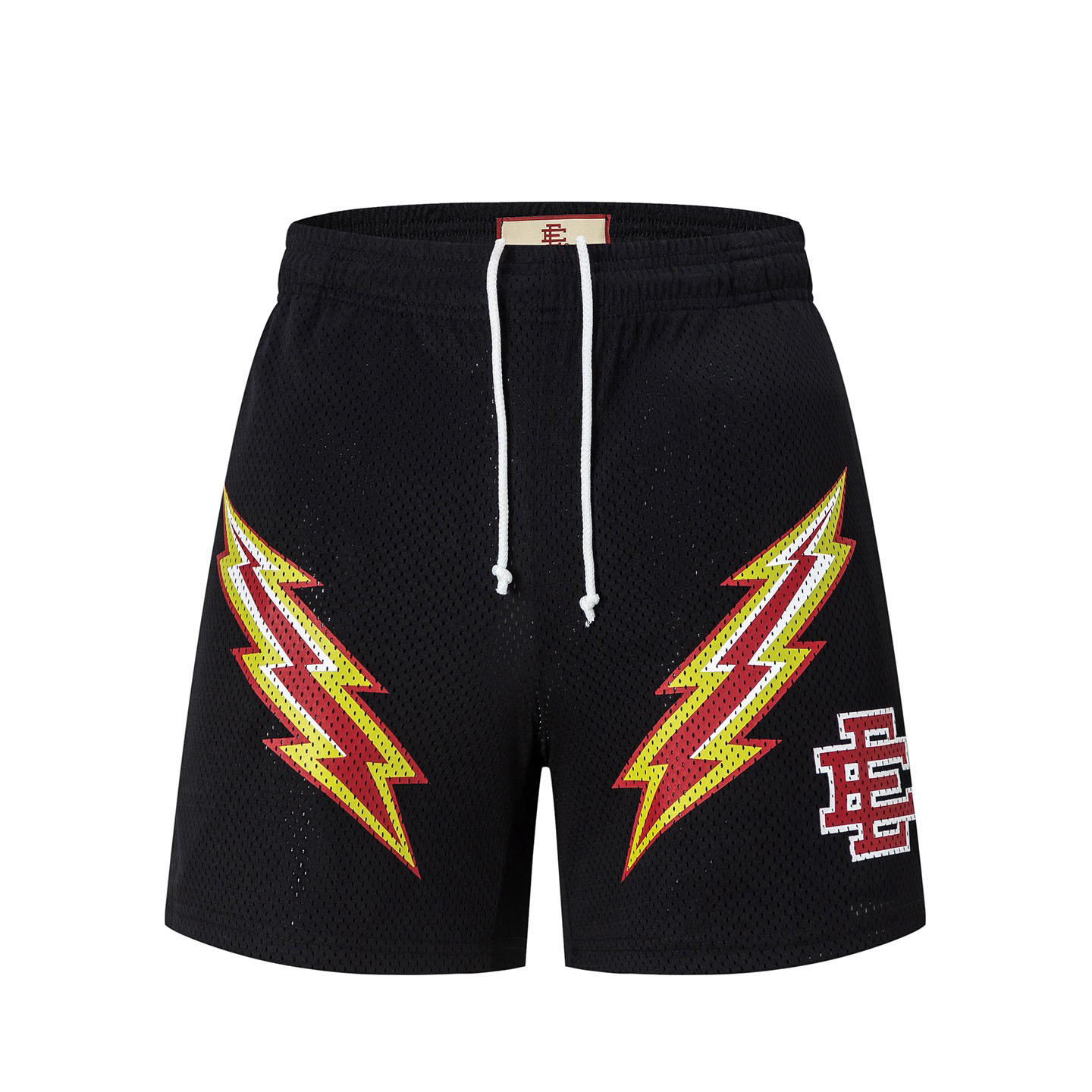 Eric Emanuel EE Basic Lightning Bolt Short 'Black/Yellow/Red' - DesignerGu