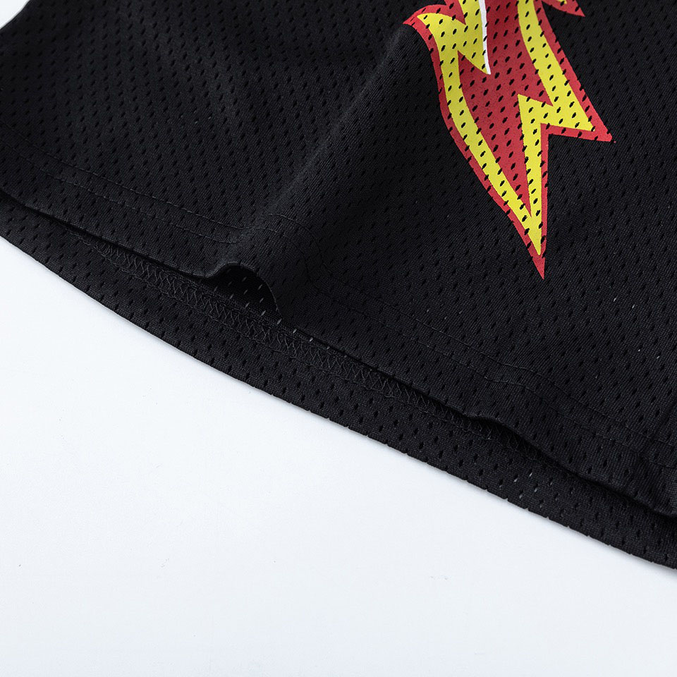 Eric Emanuel EE Basic Lightning Bolt Short 'Black/Yellow/Red' - DesignerGu