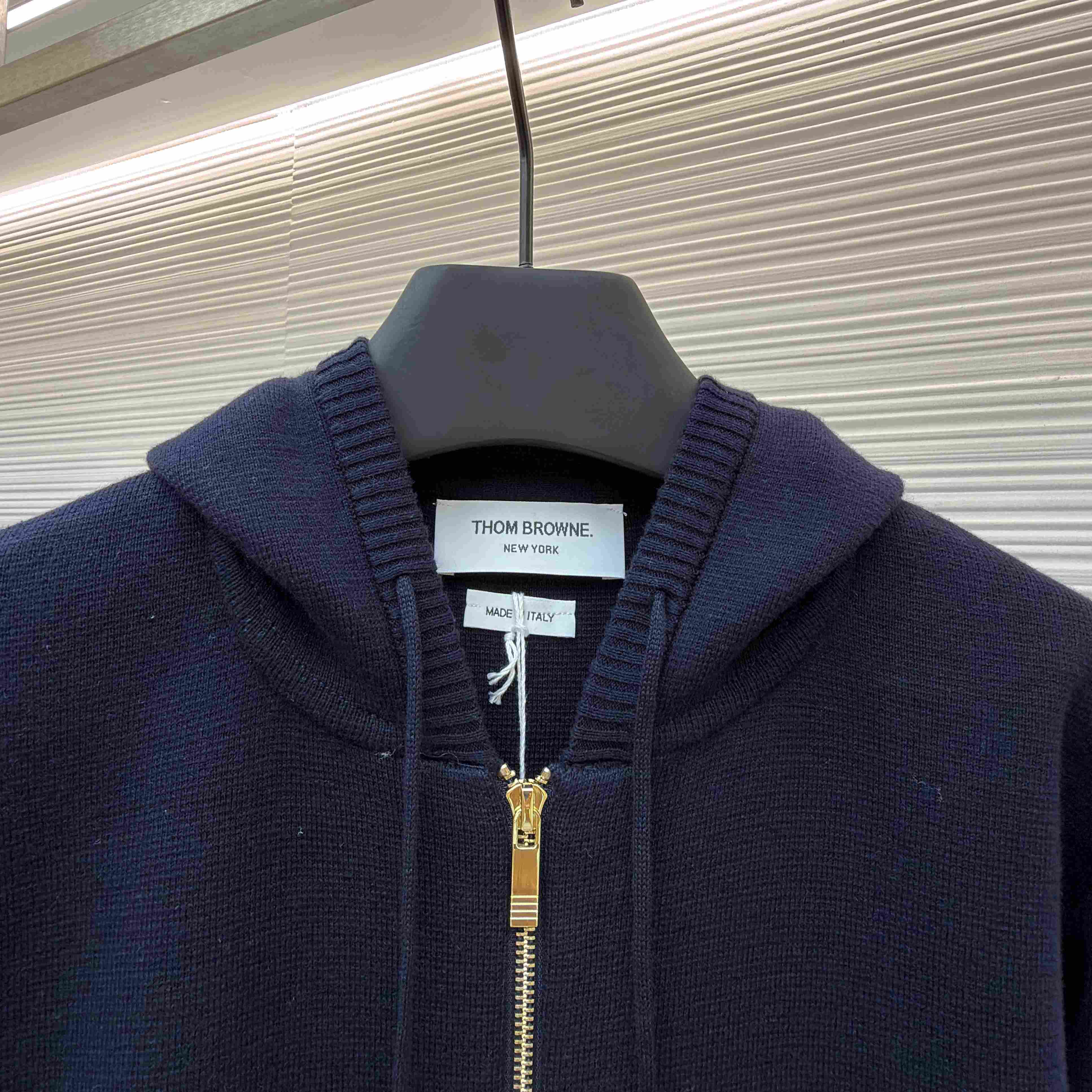 Thom Browne Cotton Ottoman 4-BAR Zip Hoodie - DesignerGu