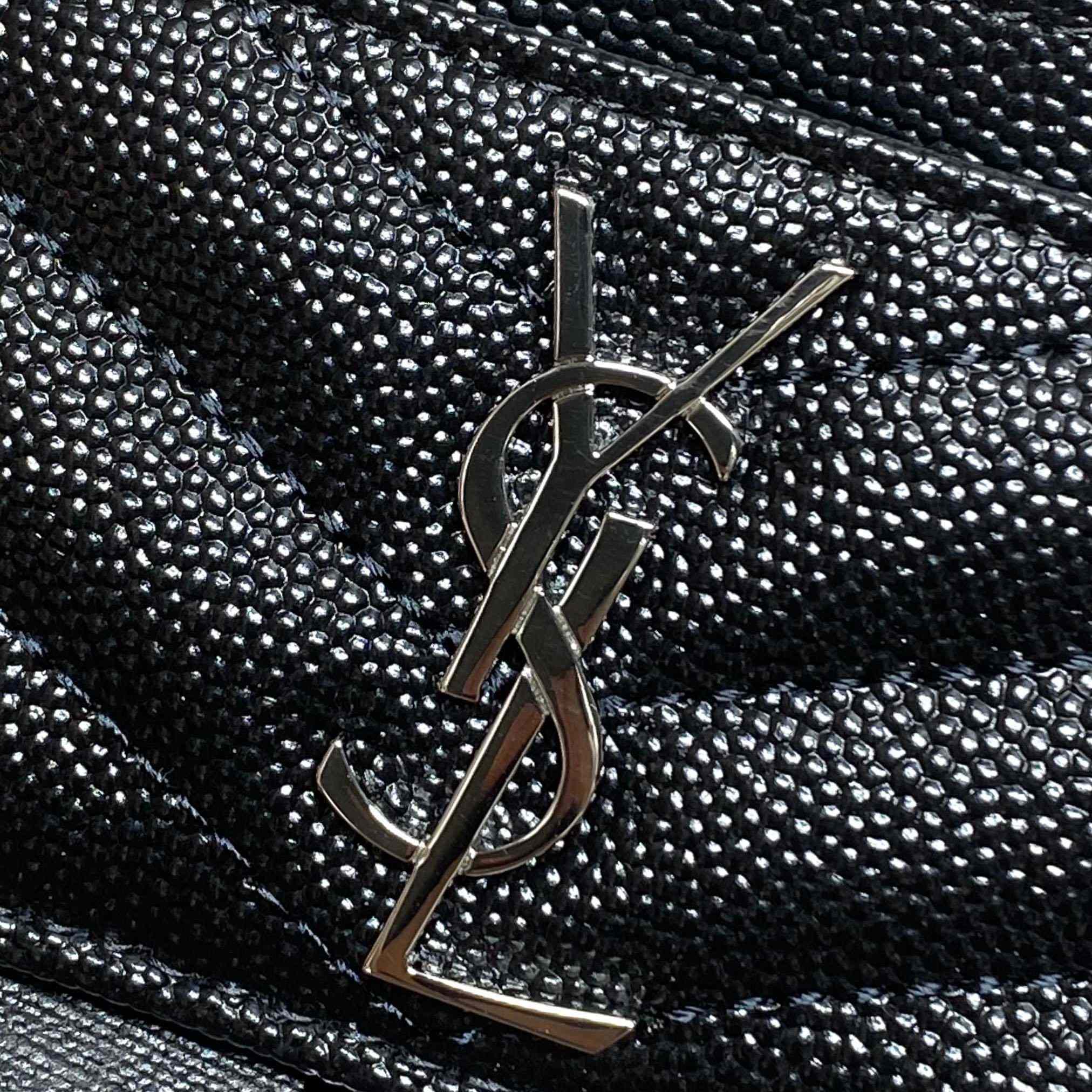 Saint Laurent Cassandre Matelasse Card Case In Grain Dde Poudre Leather - DesignerGu