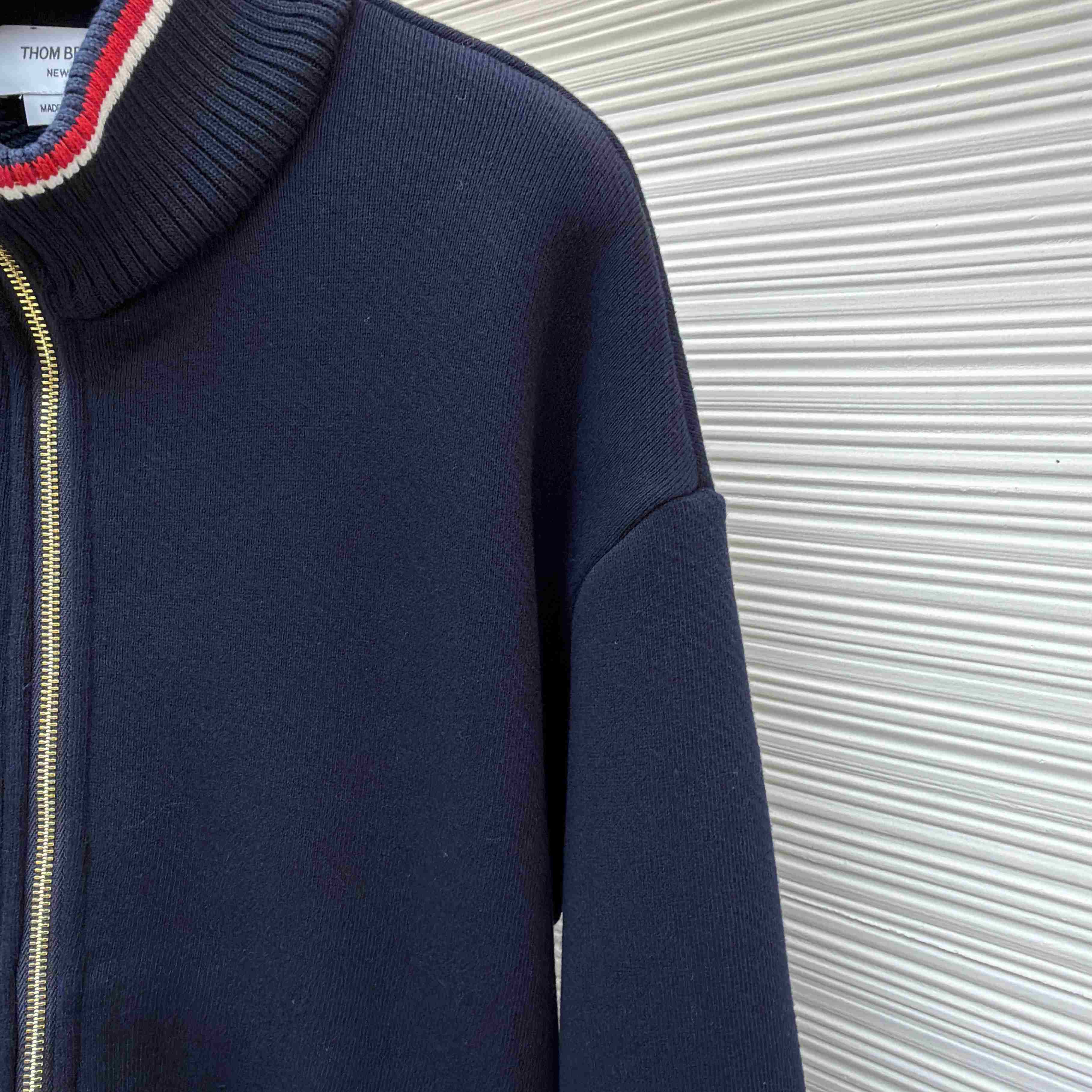 Thom Browne Loopback Oversized RWB Stripe Jacket - DesignerGu