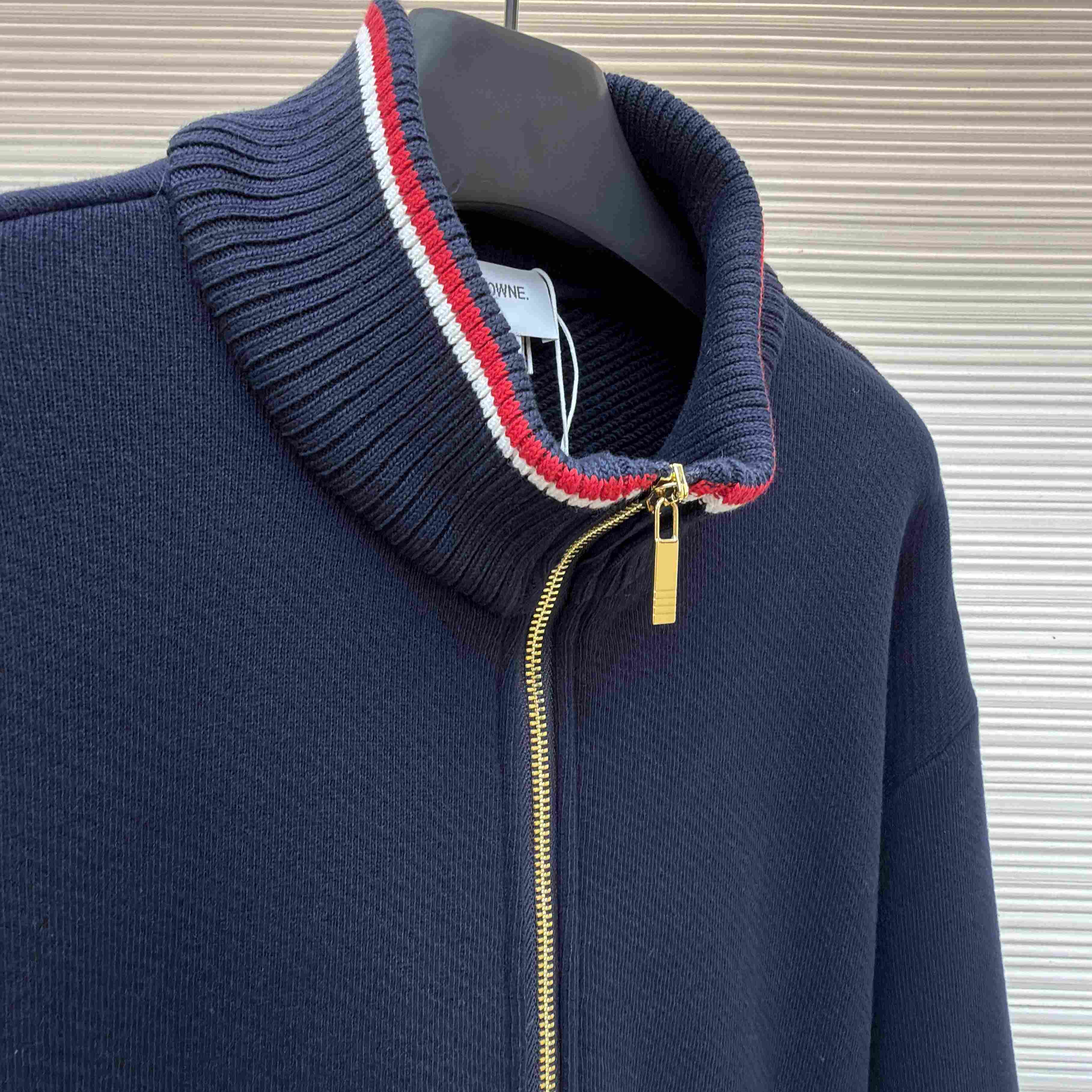 Thom Browne Loopback Oversized RWB Stripe Jacket - DesignerGu