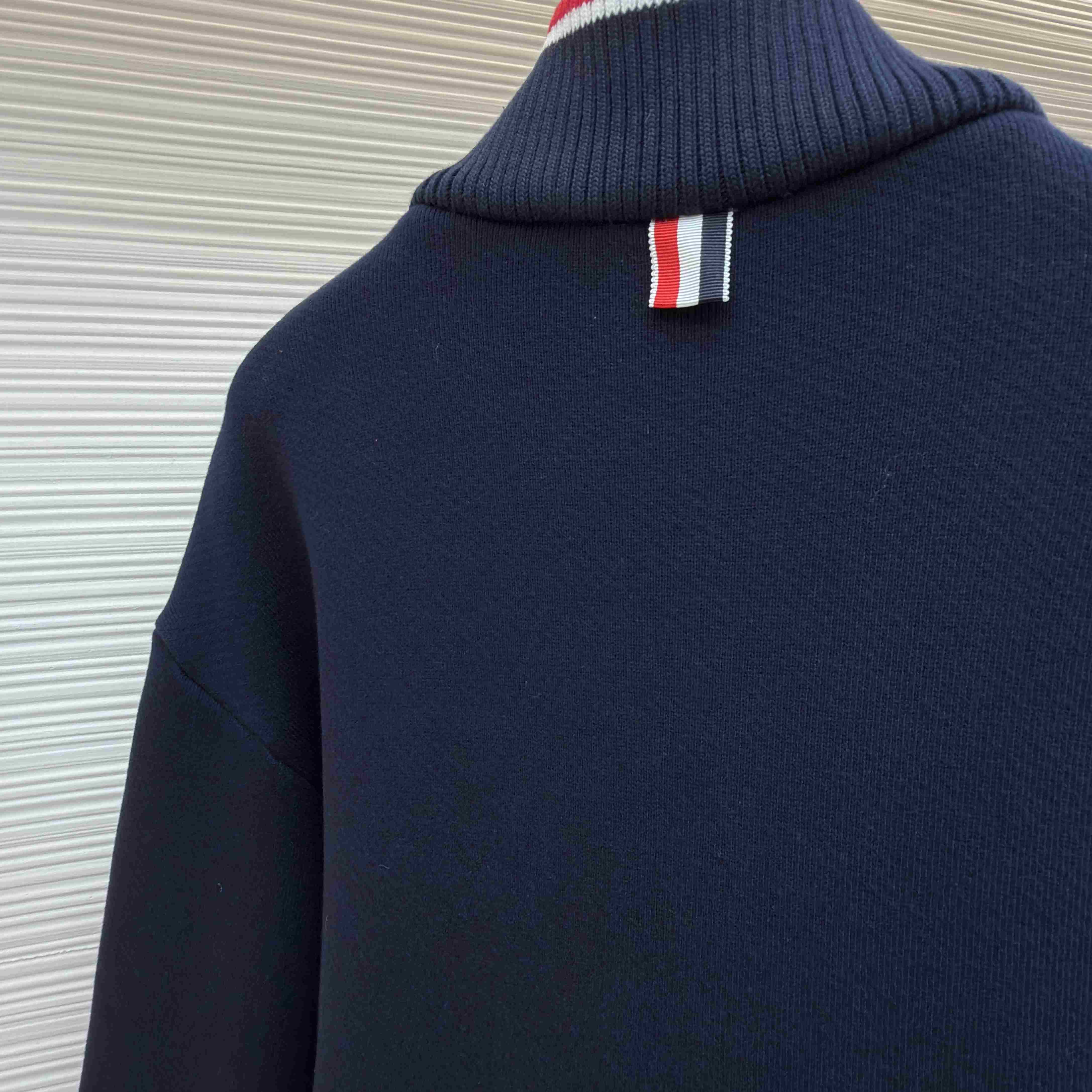 Thom Browne Loopback Oversized RWB Stripe Jacket - DesignerGu