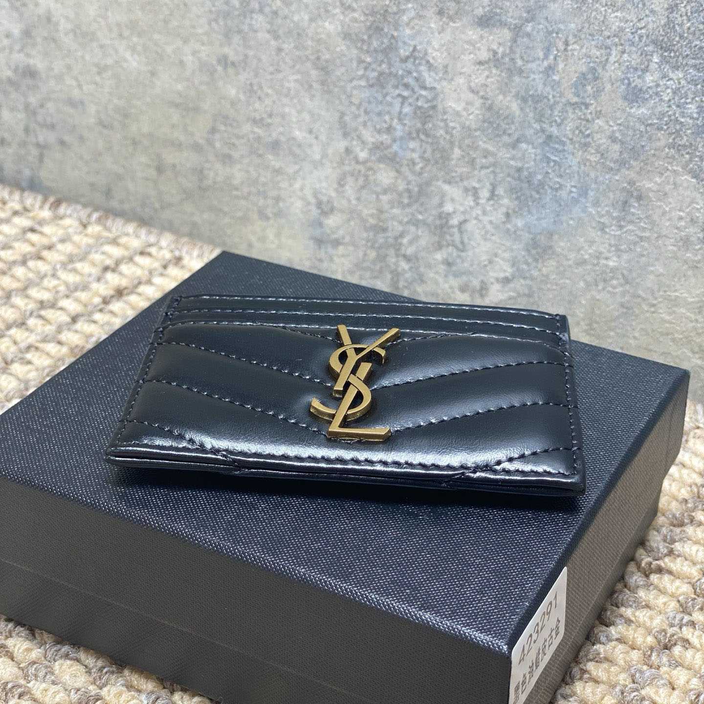 Saint Laurent Lambskin Cassandre Card Holder - DesignerGu