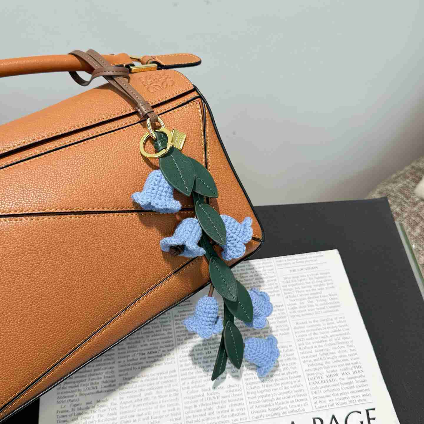 Miu Miu Trick Leather Keyring - DesignerGu
