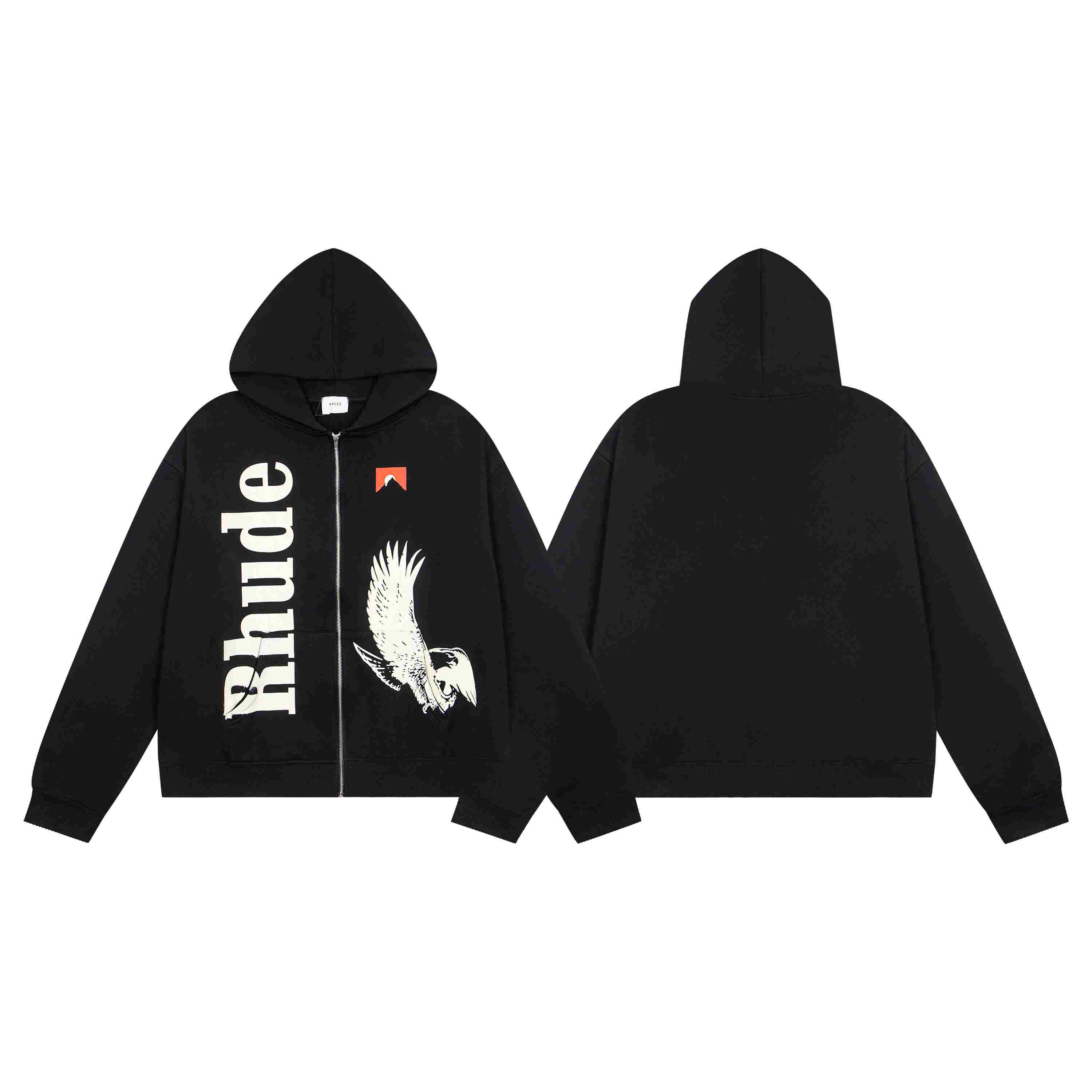Rhude Eagle Pass Zip-Up Hoodie - DesignerGu