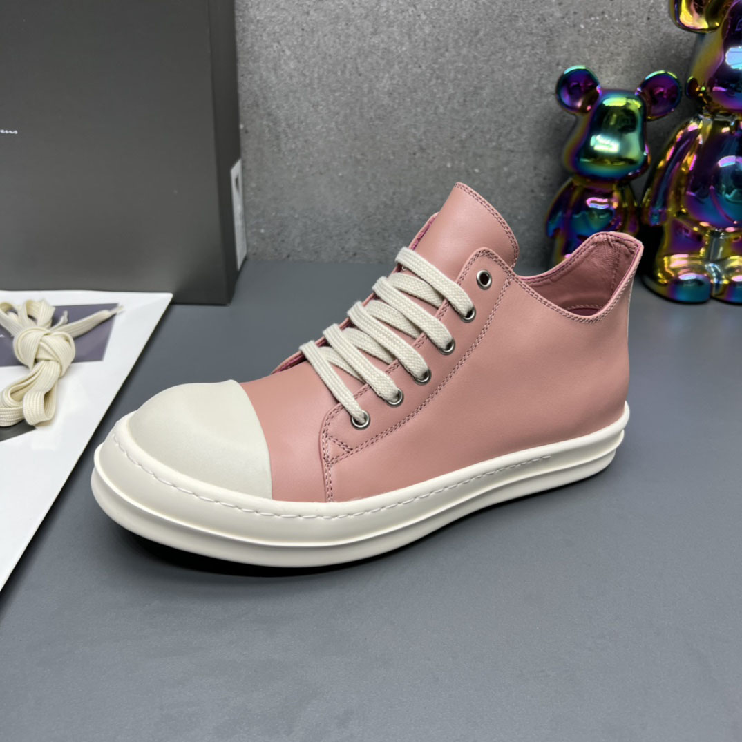 Rick Owens Pink Low Sneakers - DesignerGu