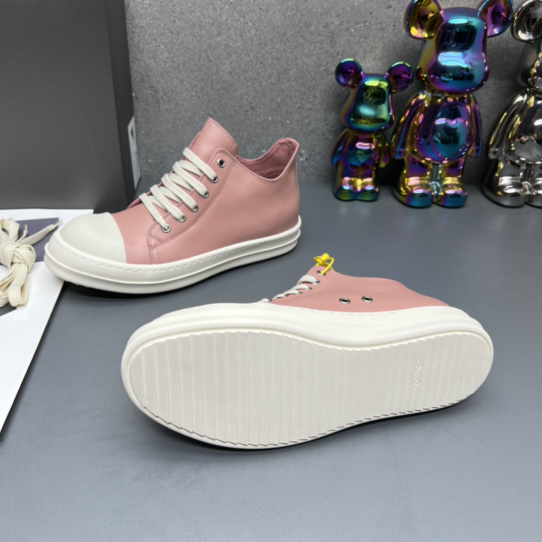 Rick Owens Pink Low Sneakers - DesignerGu