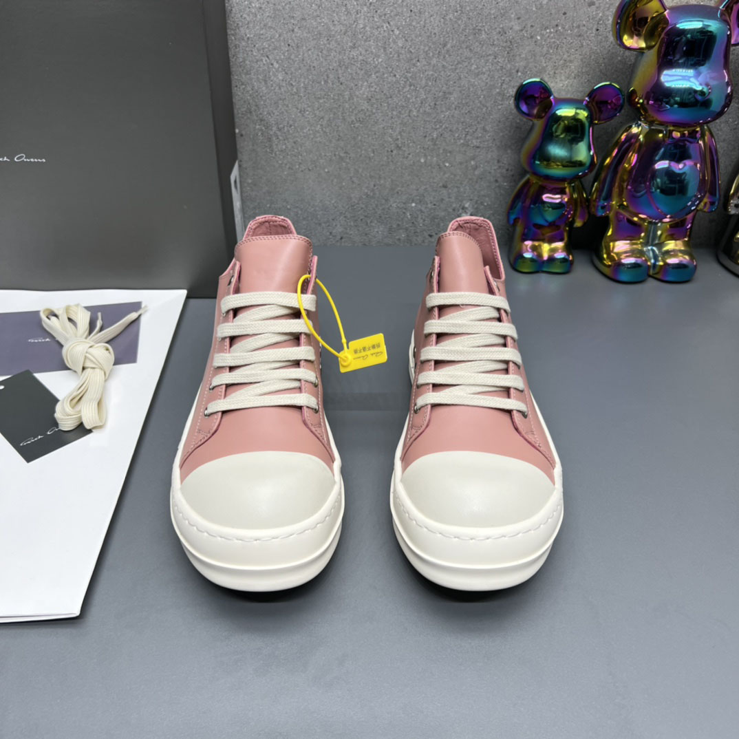 Rick Owens Pink Low Sneakers - DesignerGu