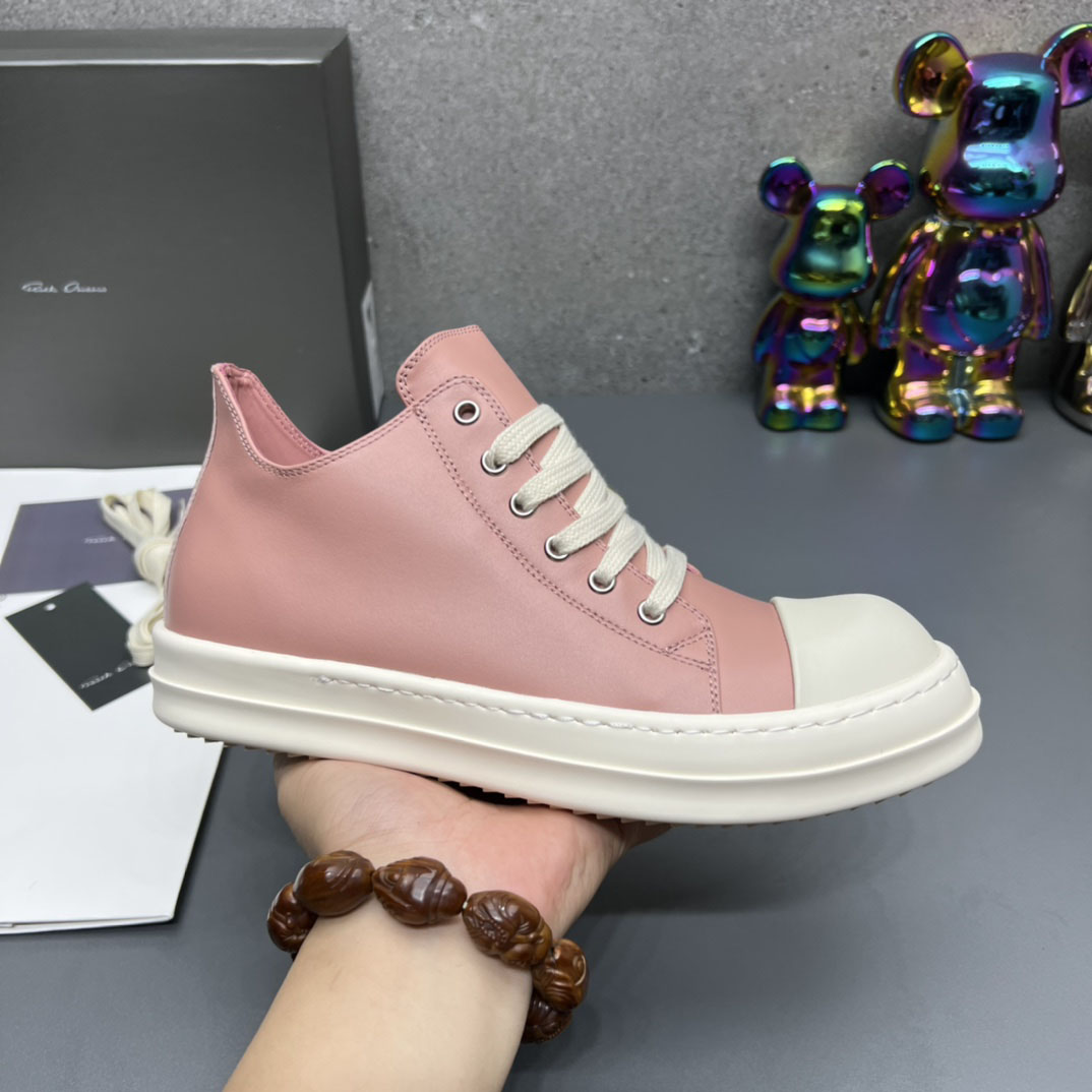 Rick Owens Pink Low Sneakers - DesignerGu
