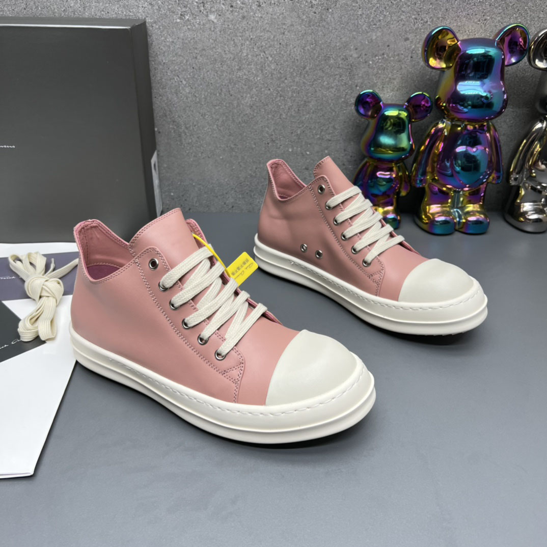 Rick Owens Pink Low Sneakers - DesignerGu